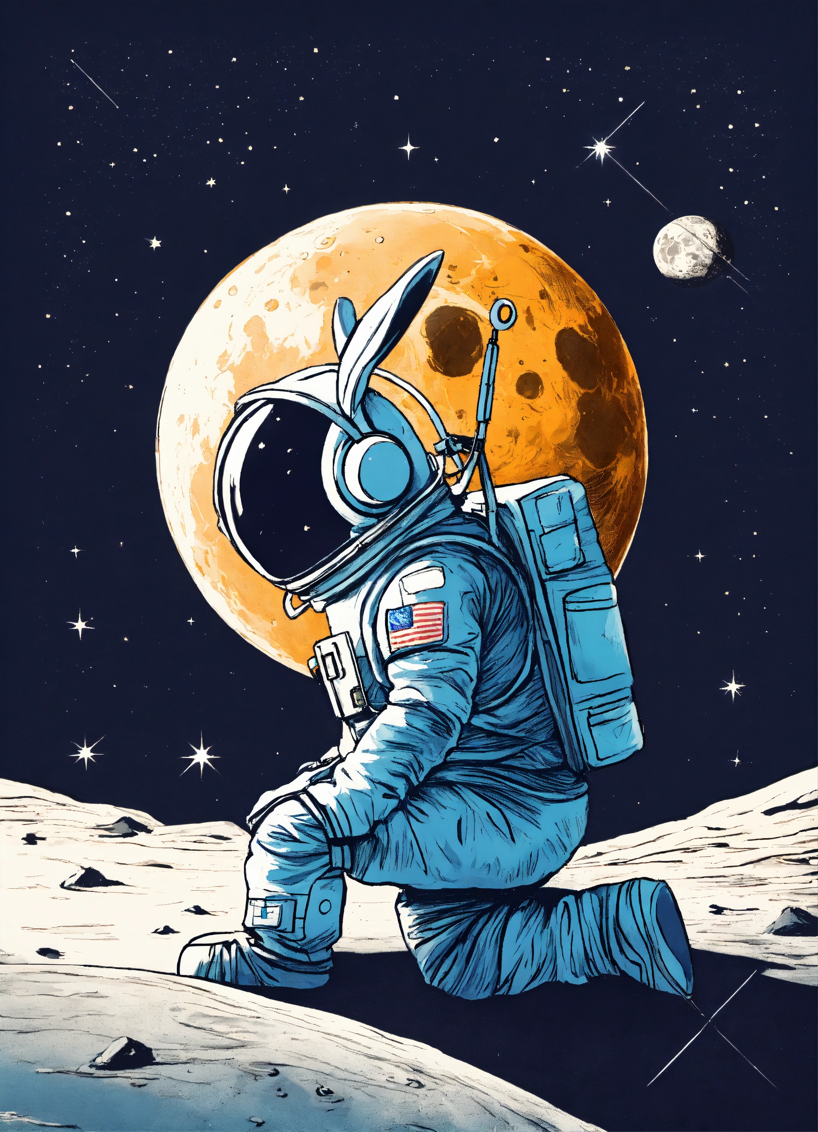 Lexica - Rabit astronaut sitting on the moon