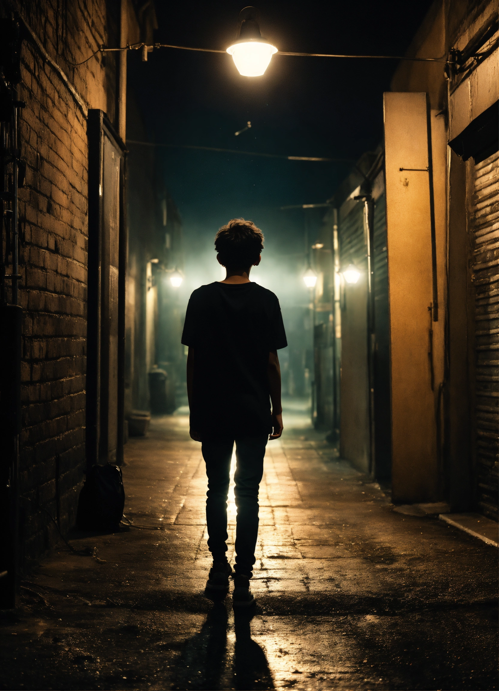 Lexica - A realistic photograph of a 15-year-old boy from the back ...