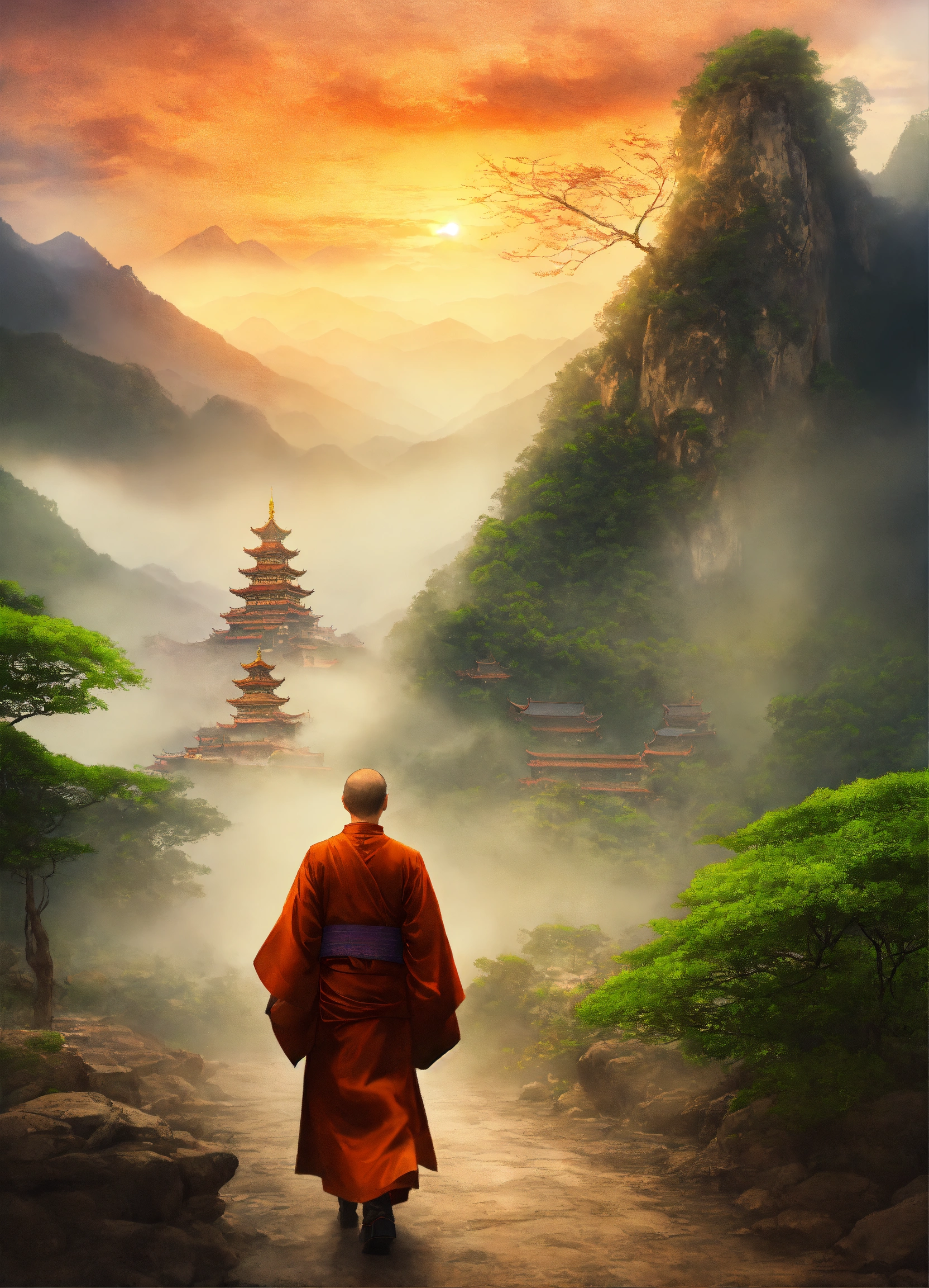 Lexica - A Chinese Monk and his journey to inner truth Background scene ...
