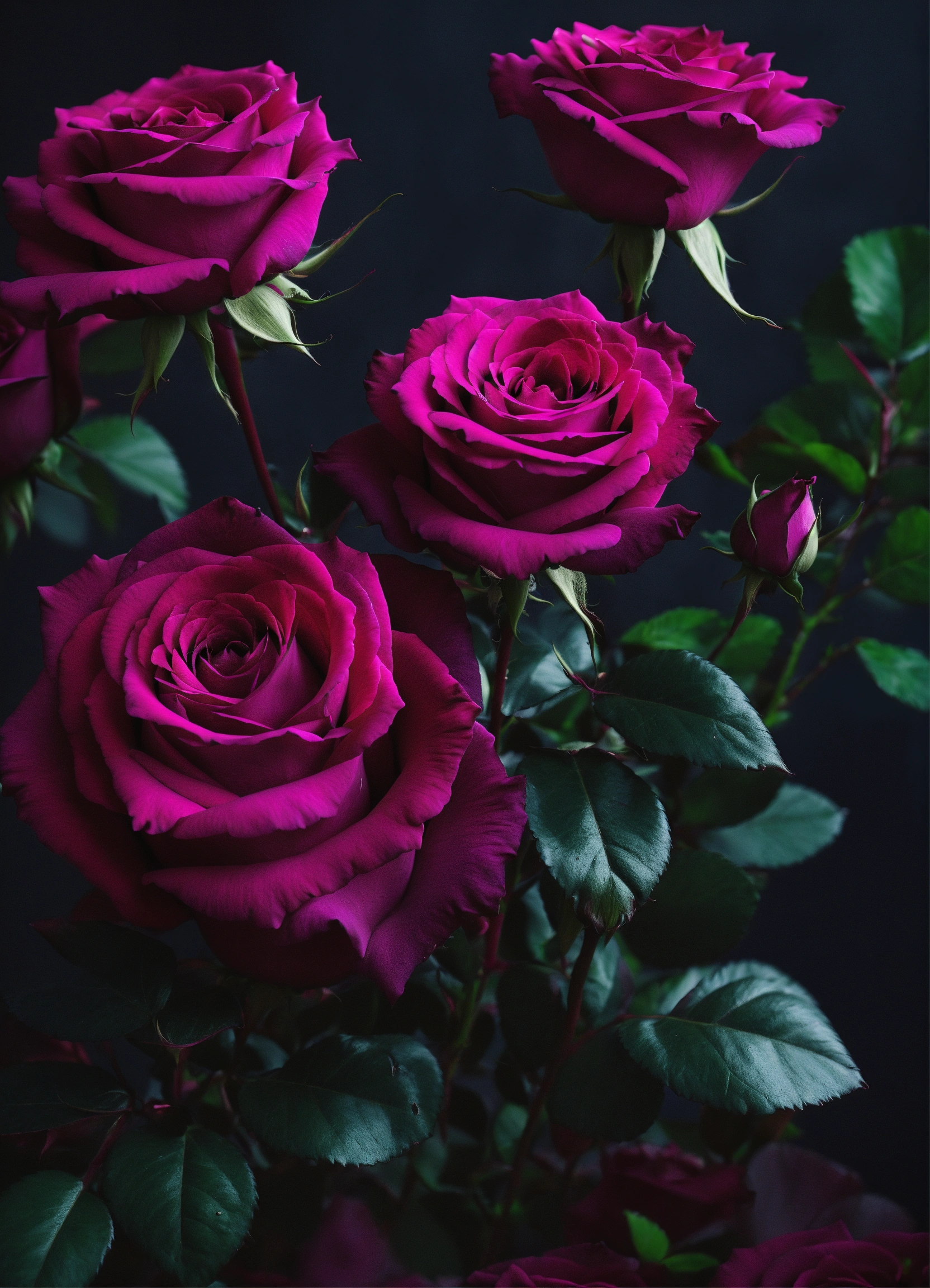 Lexica - Dark pink Roses in a dark, gothic aesthetic