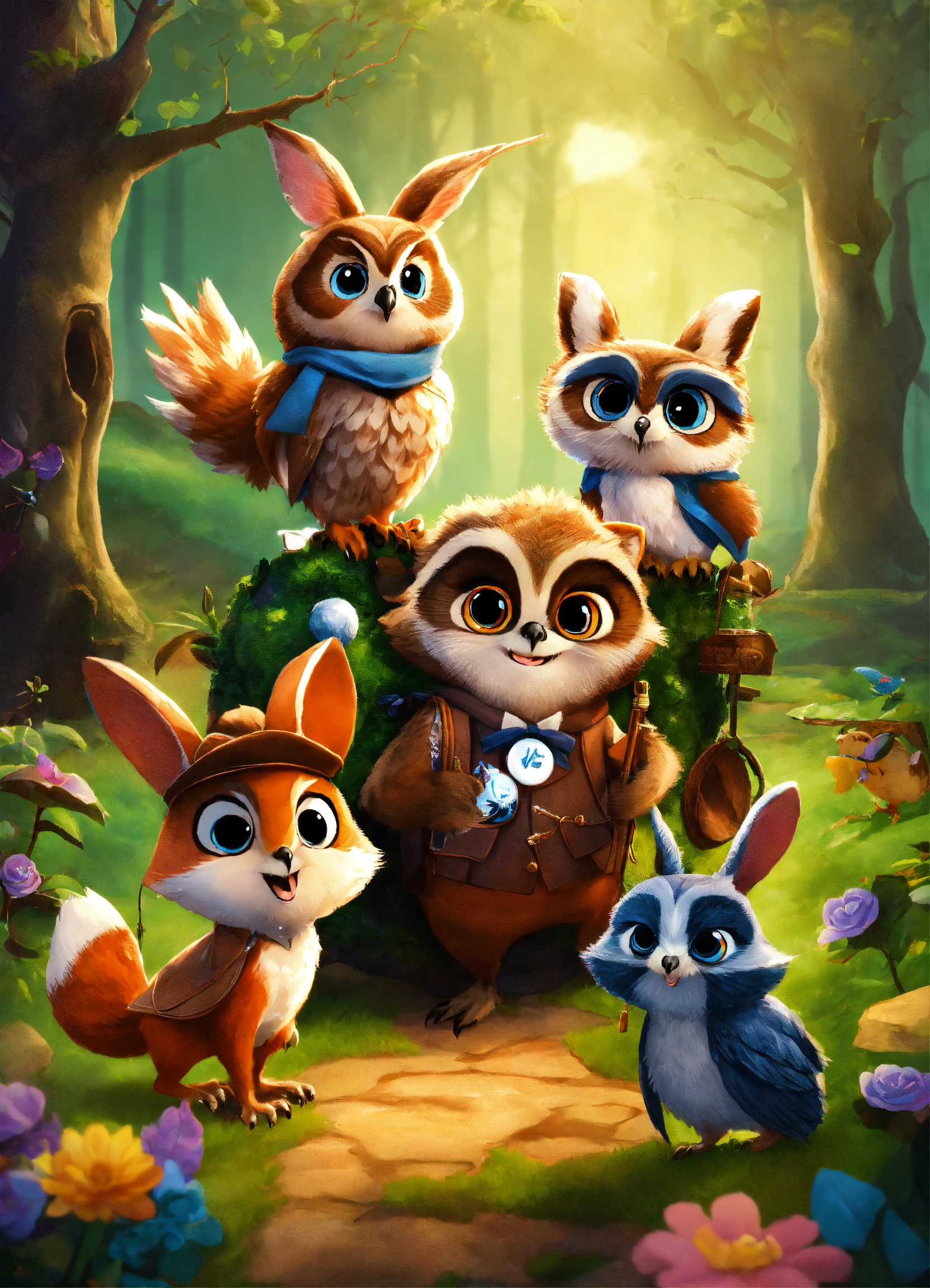 Lexica - Characters the owl, the agile rabbit, the raccoon to the ...