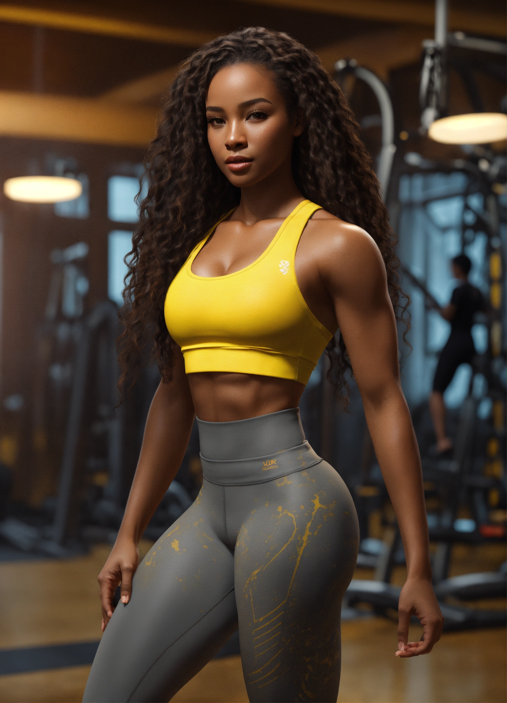 Lexica - Full body of a beautilful, shapely black female goddess with ...