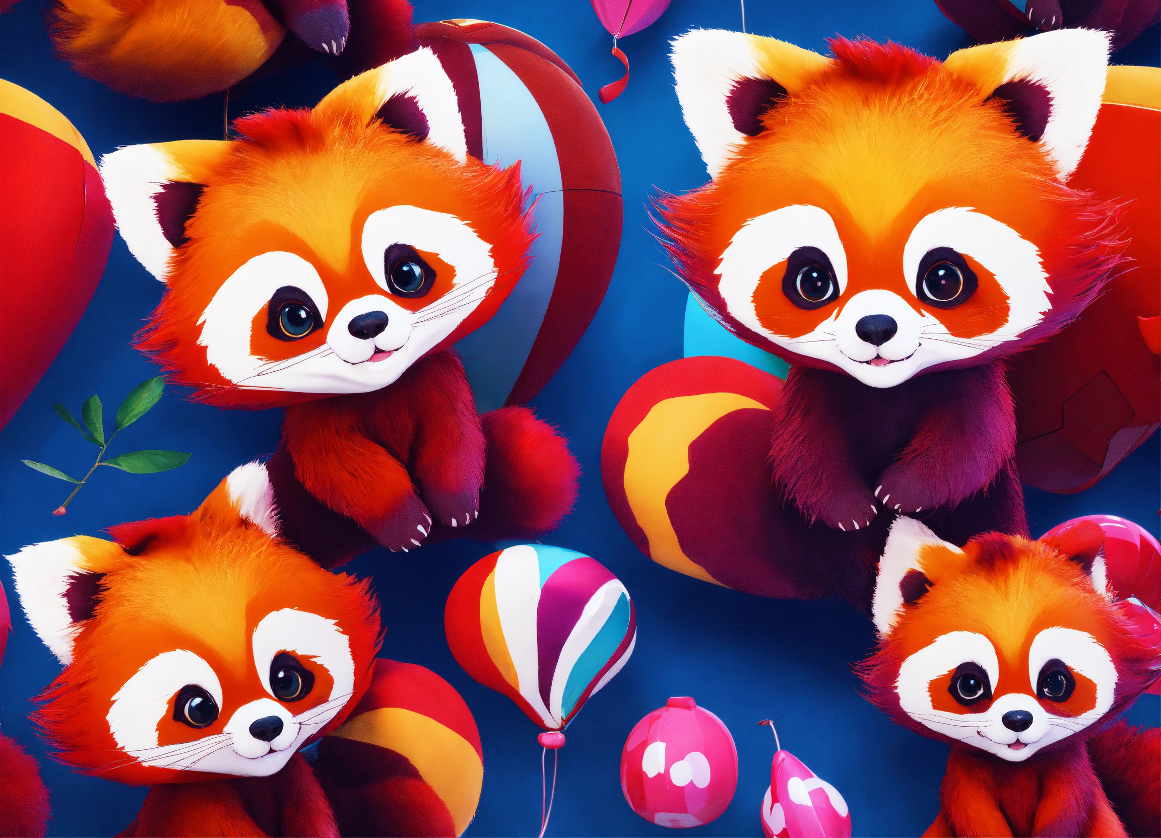 Lexica - Adorable red panda, symbol of the year, digital art, 3d ...