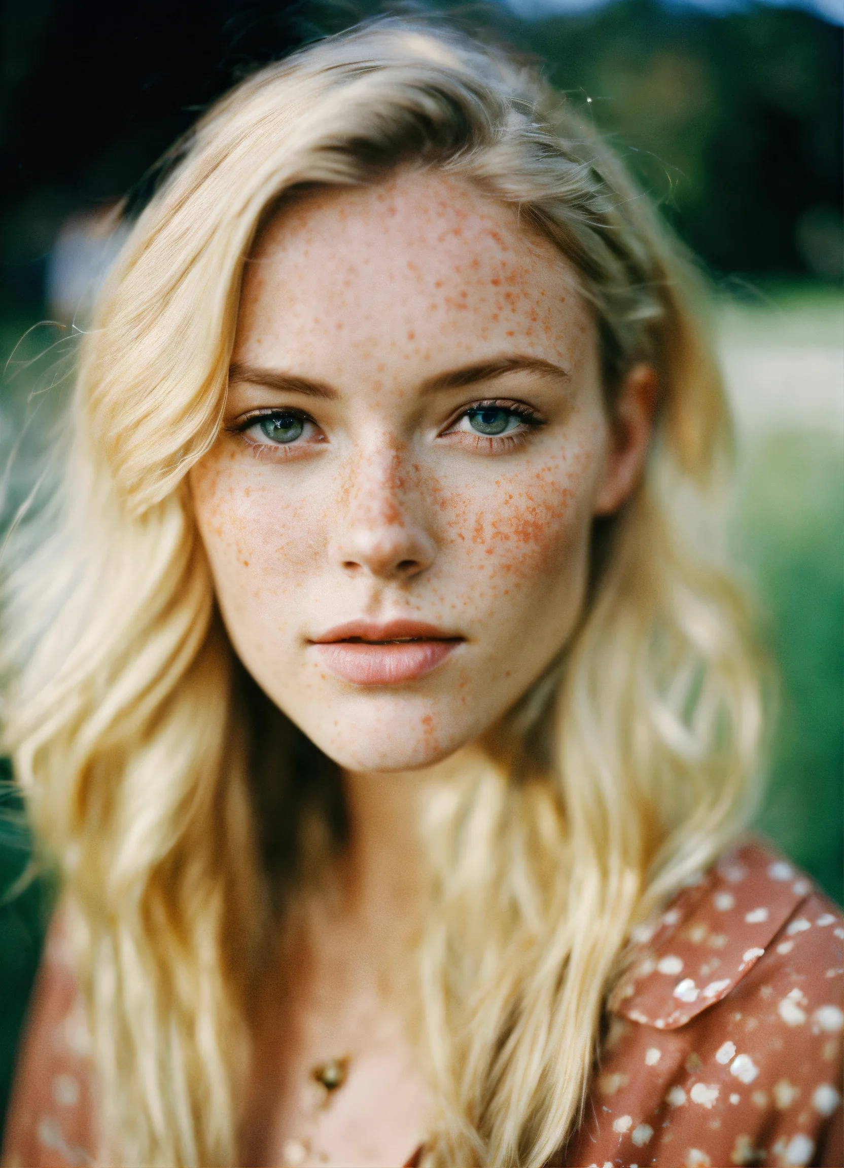 Lexica Beautiful Blonde Woman With Freckles Portra 400 Film Photo