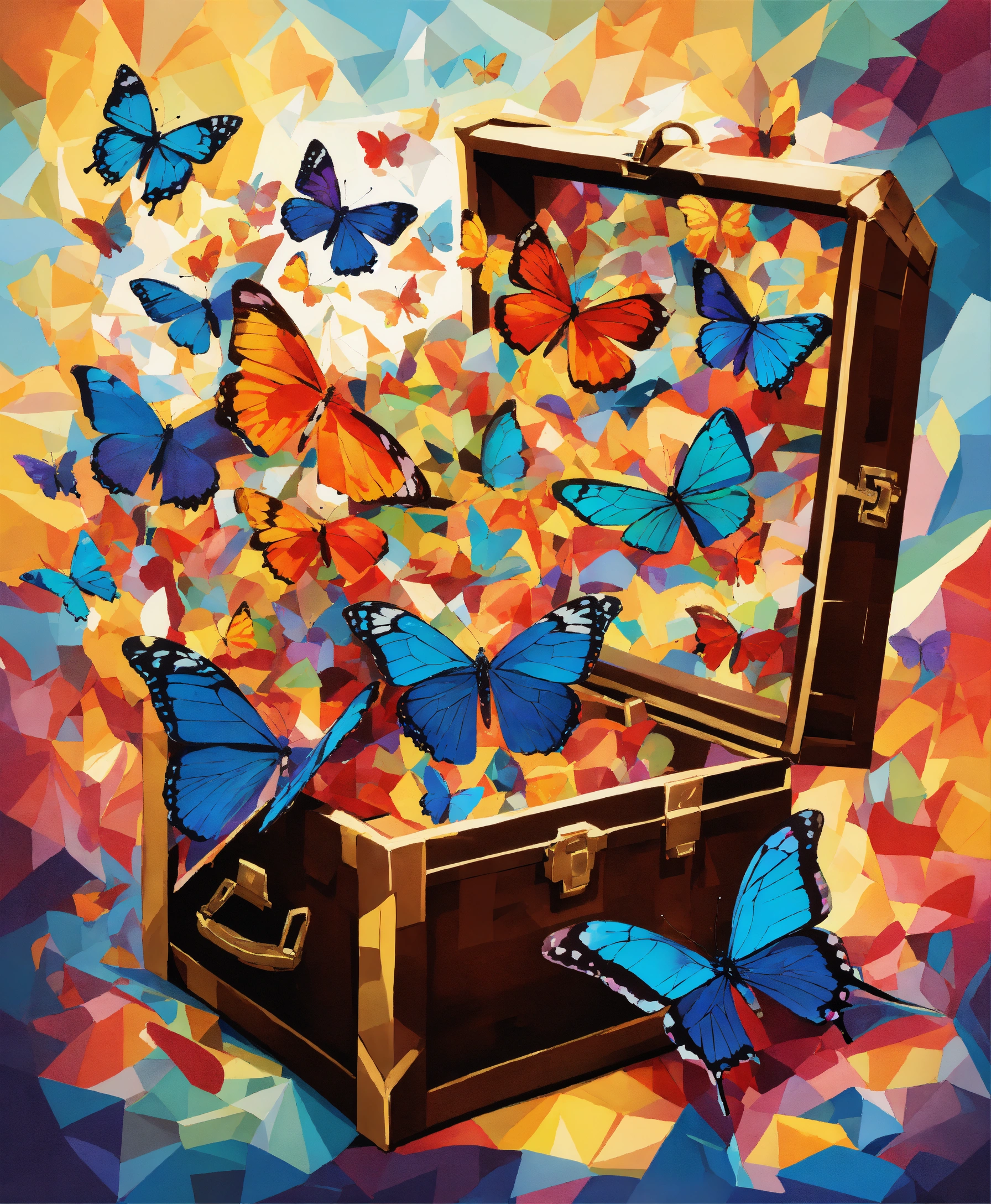 Lexica - Create a drawing of an explosion of vibrant hues butterflies ...