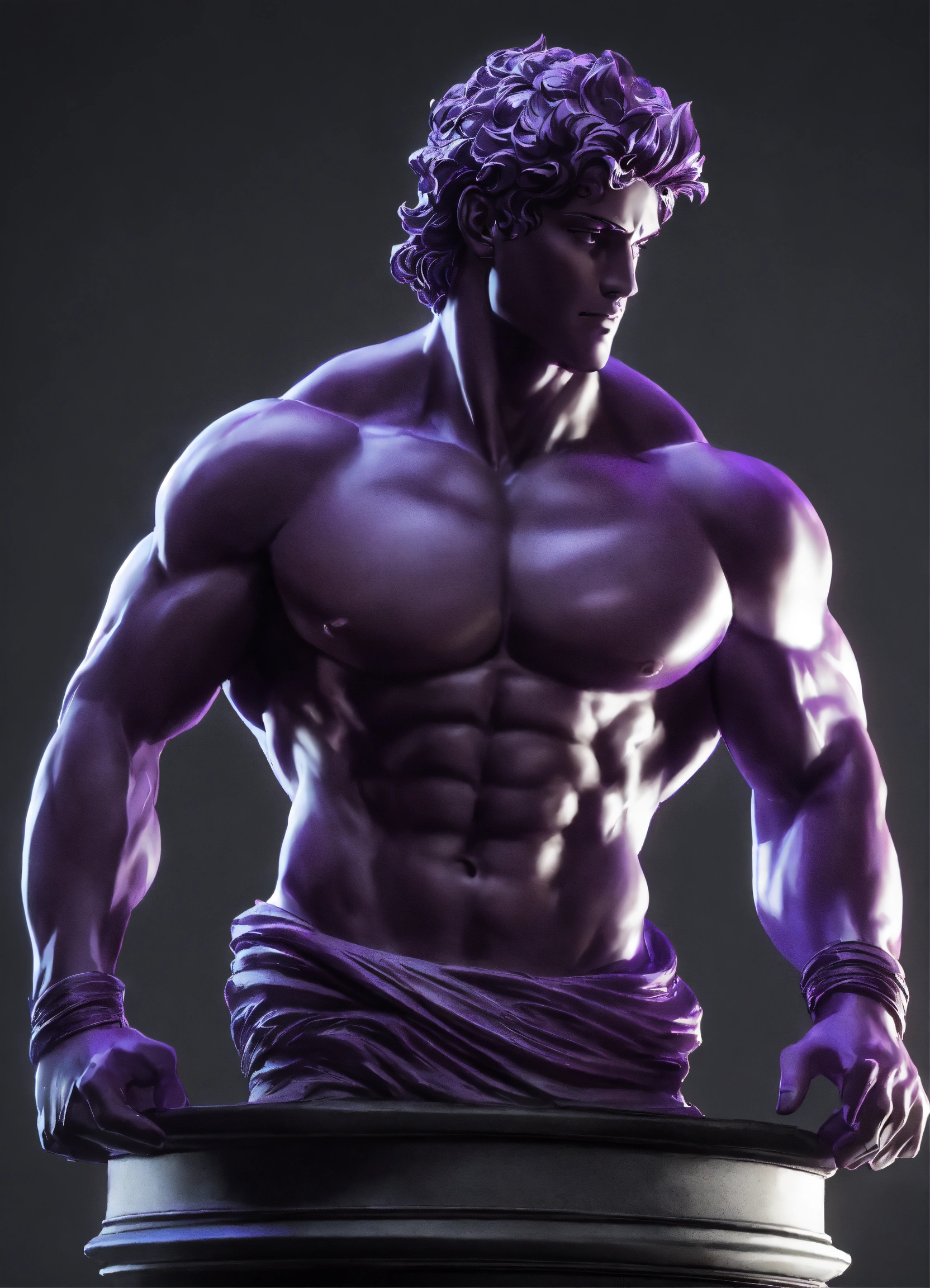 Lexica - A Statue from a muscular Greek god Statue with a wavey middel ...