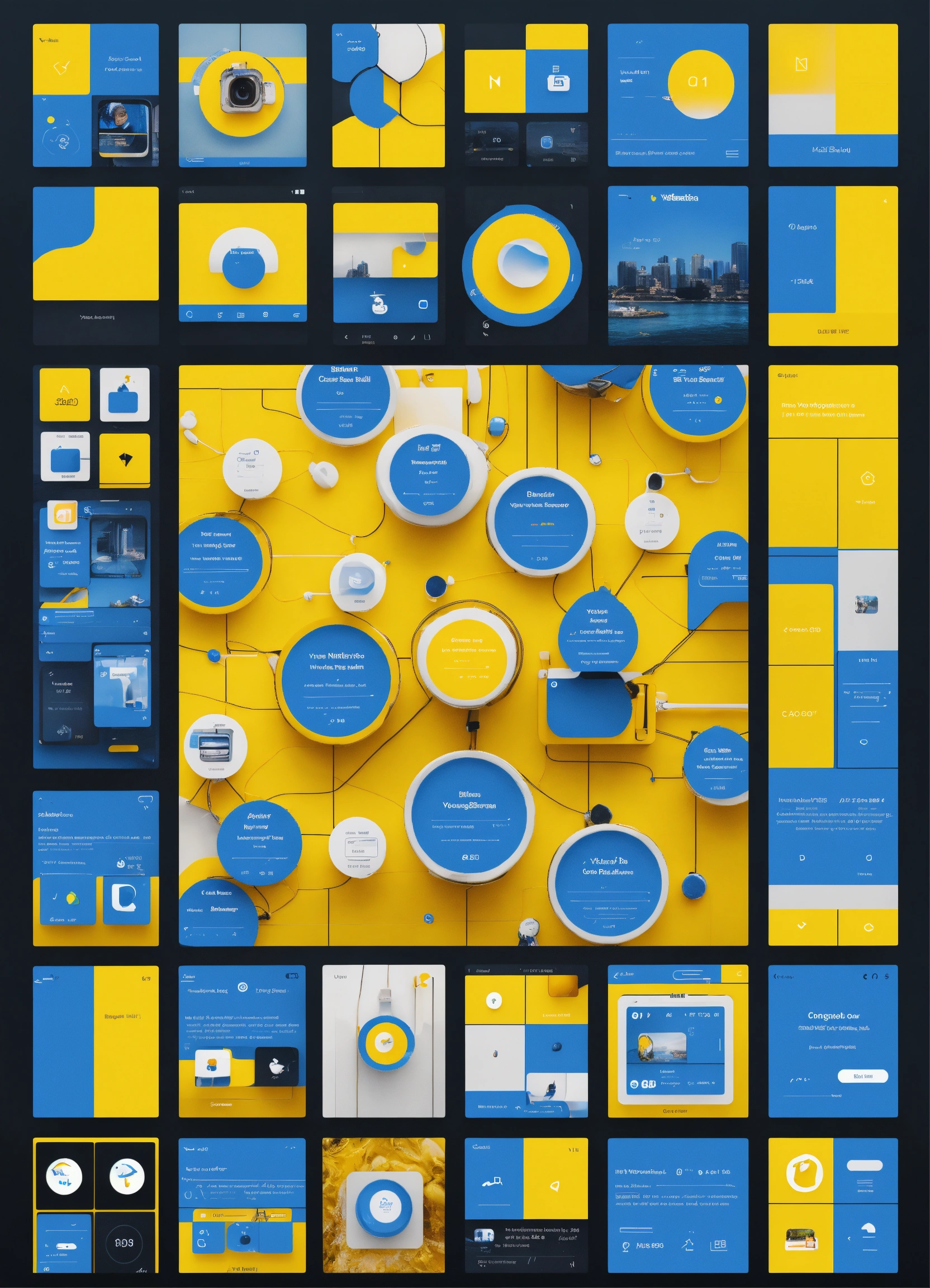 Lexica - Instagram ux/ui blue yellow black
