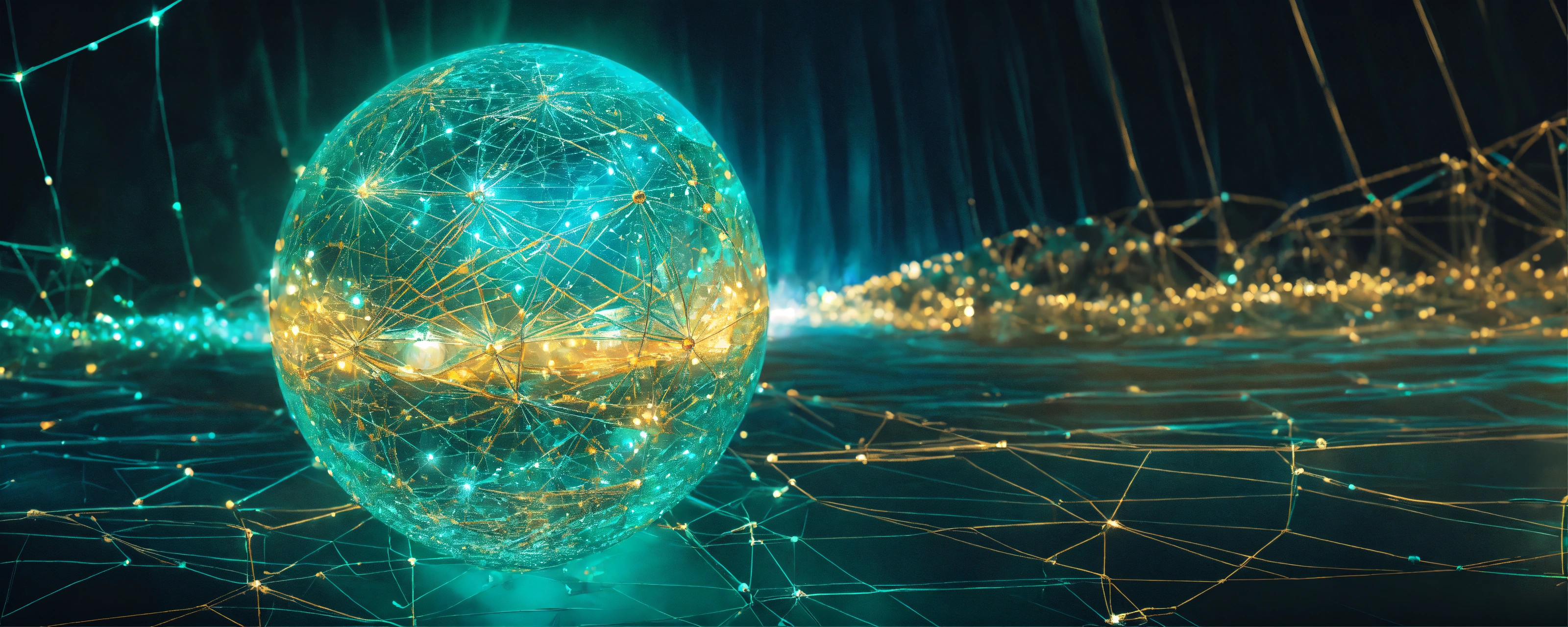 Lexica - Illustration of a turquoise glass ball connected to an ...
