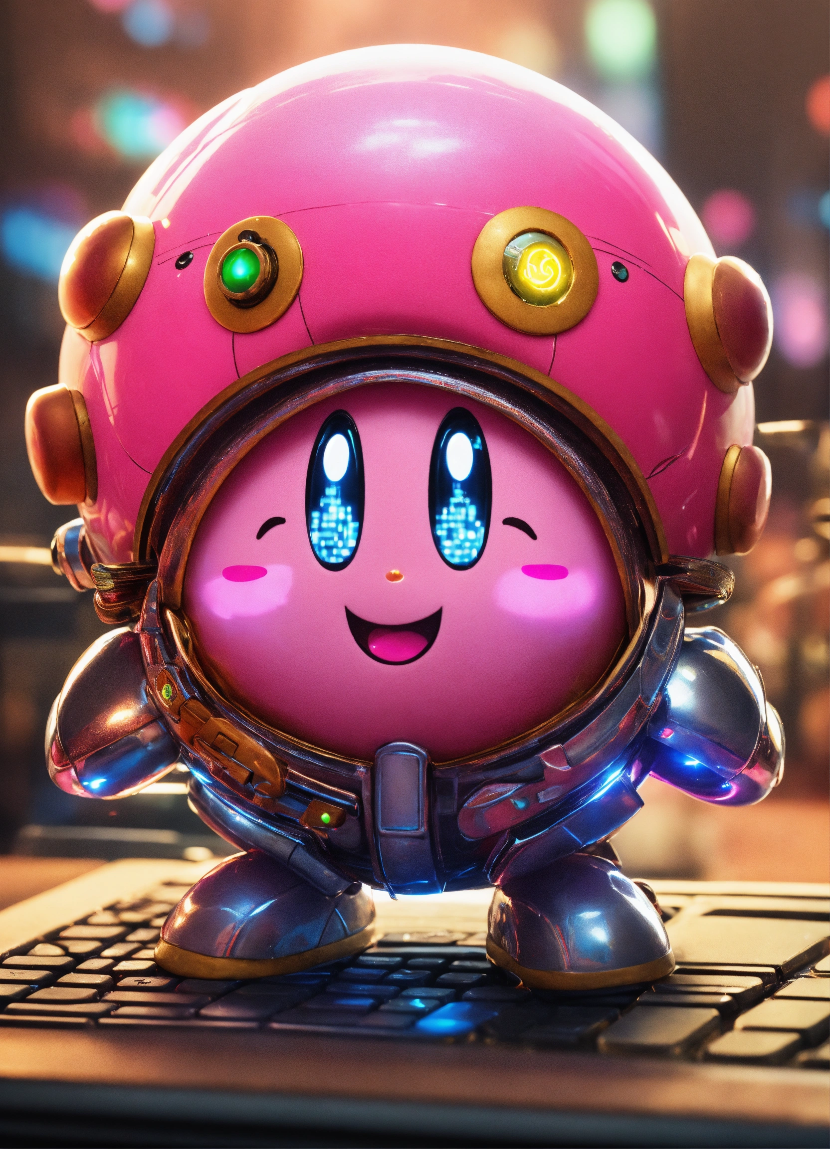 Lexica - A real photo of Cute Cyber Kirby