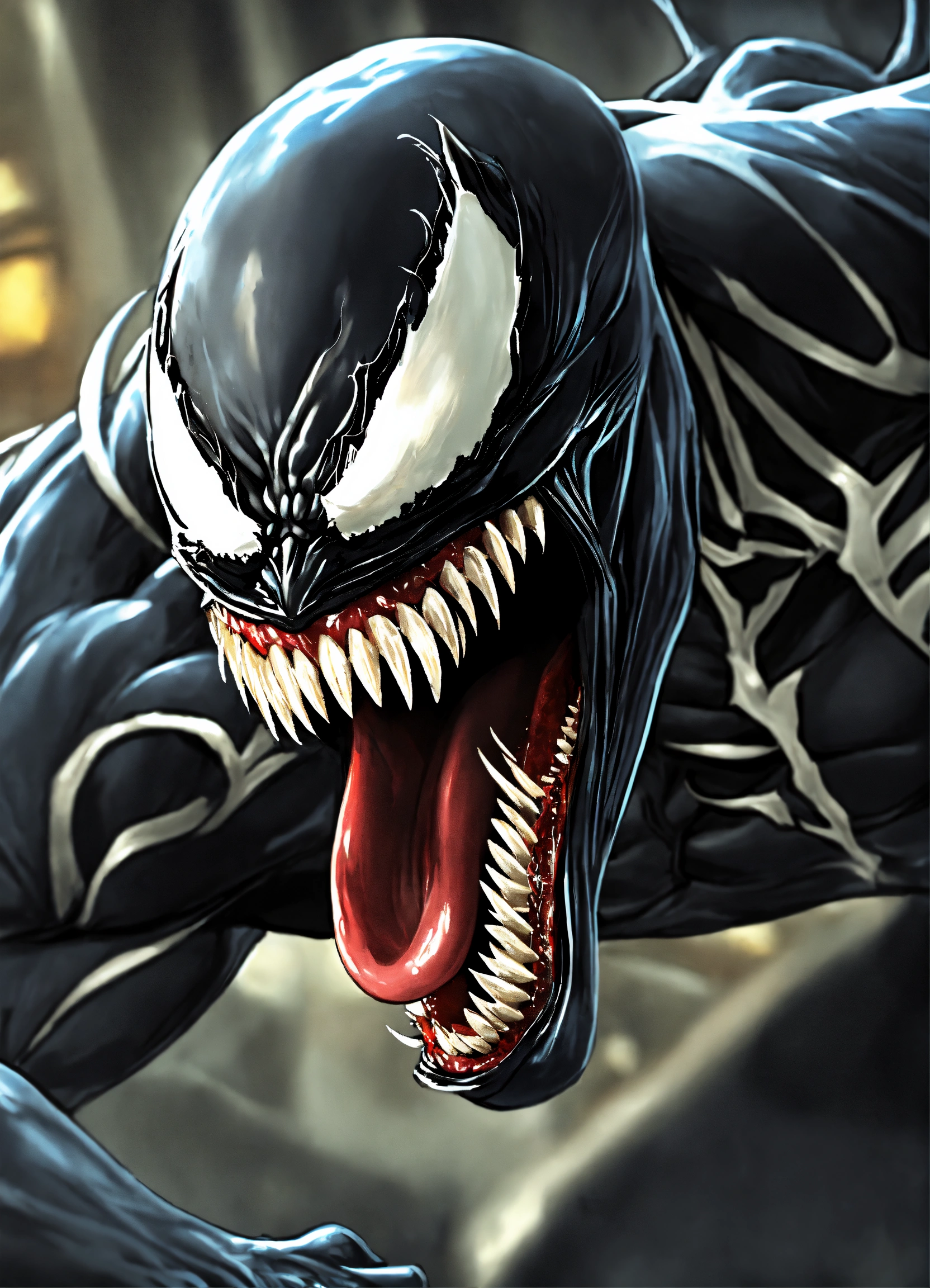 Lexica - Venom, simbionte, huesos expuestos, sangriento, terrorífico, dientes afilados, garras ...