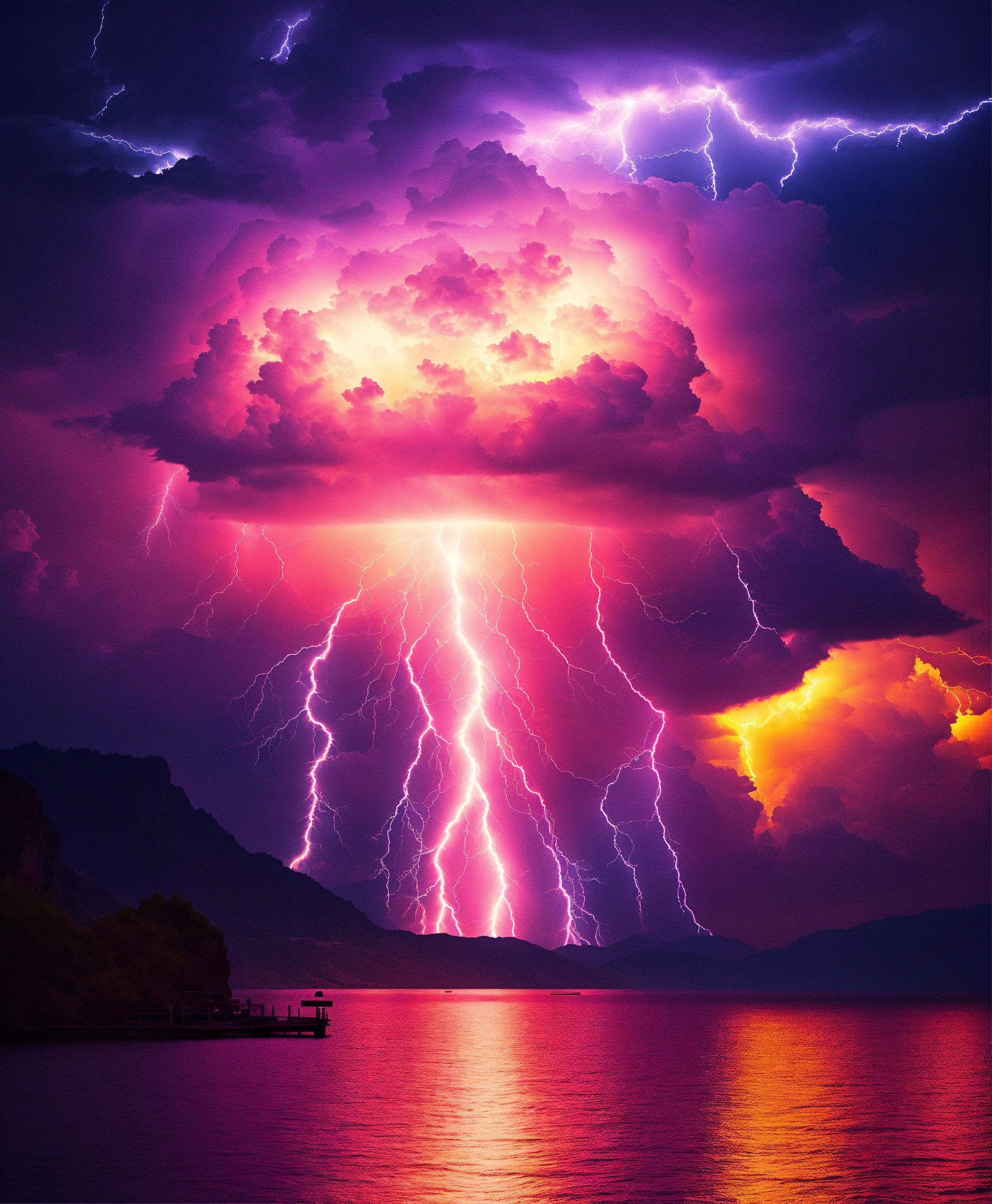 Lexica - Please generate a neon image in a collage design with a ...