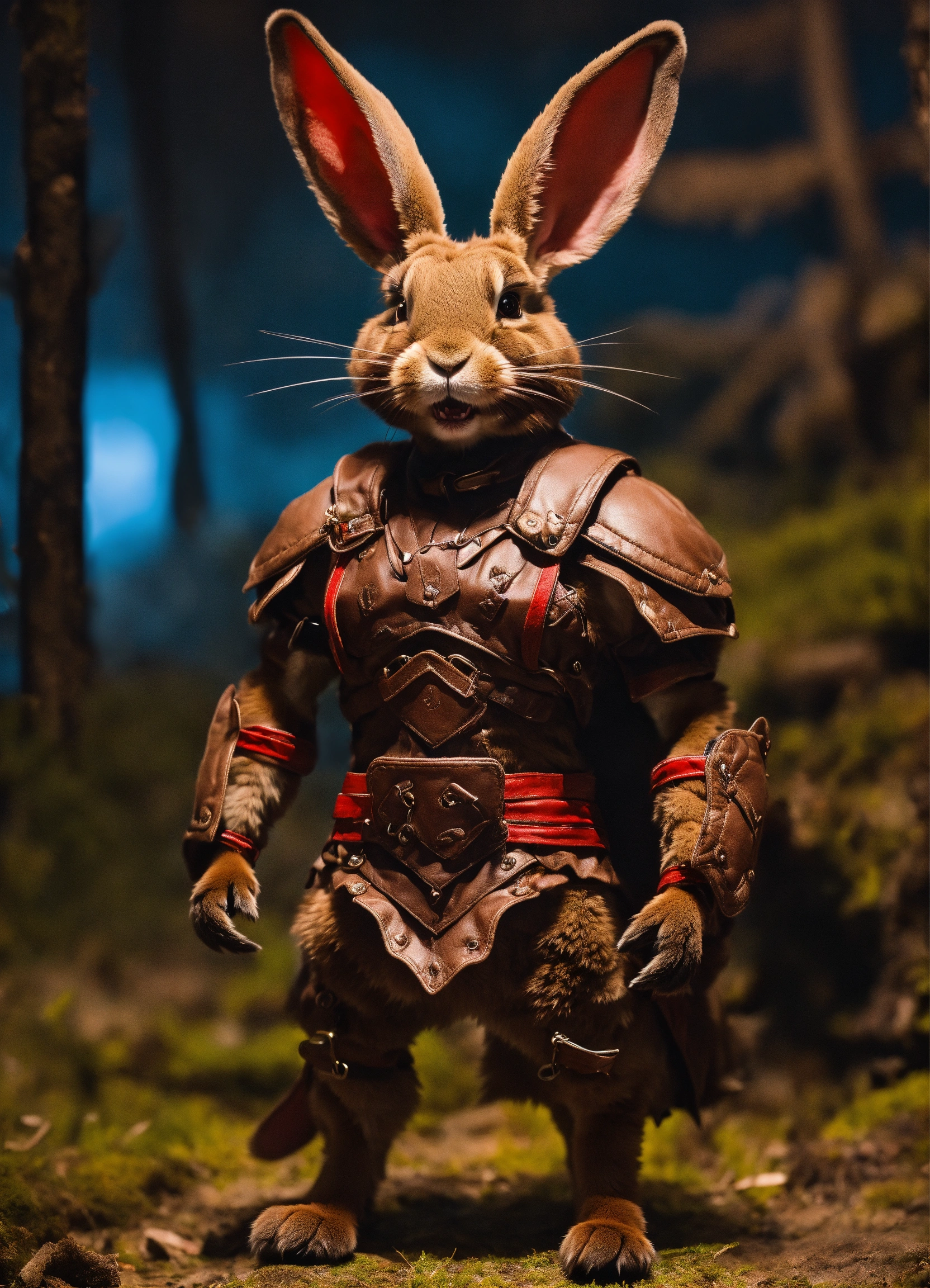 Lexica - A muscular brown fur covered female rabbit with red eyes ...