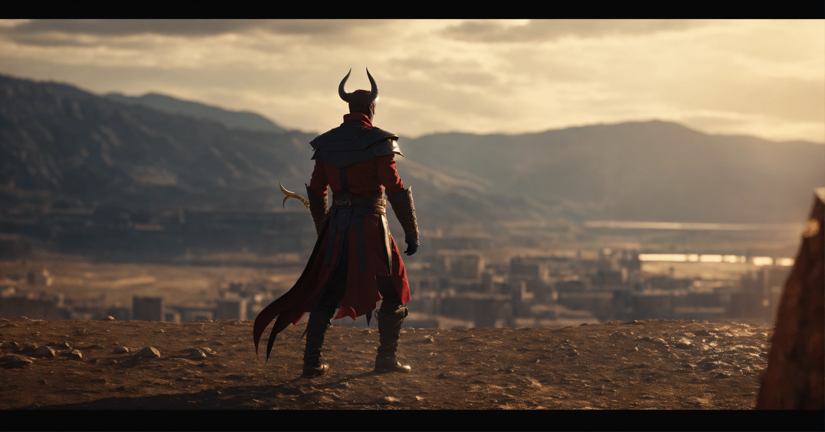 Lexica - Full Body Shot, A sinister devil, commanding stance, palisade ...