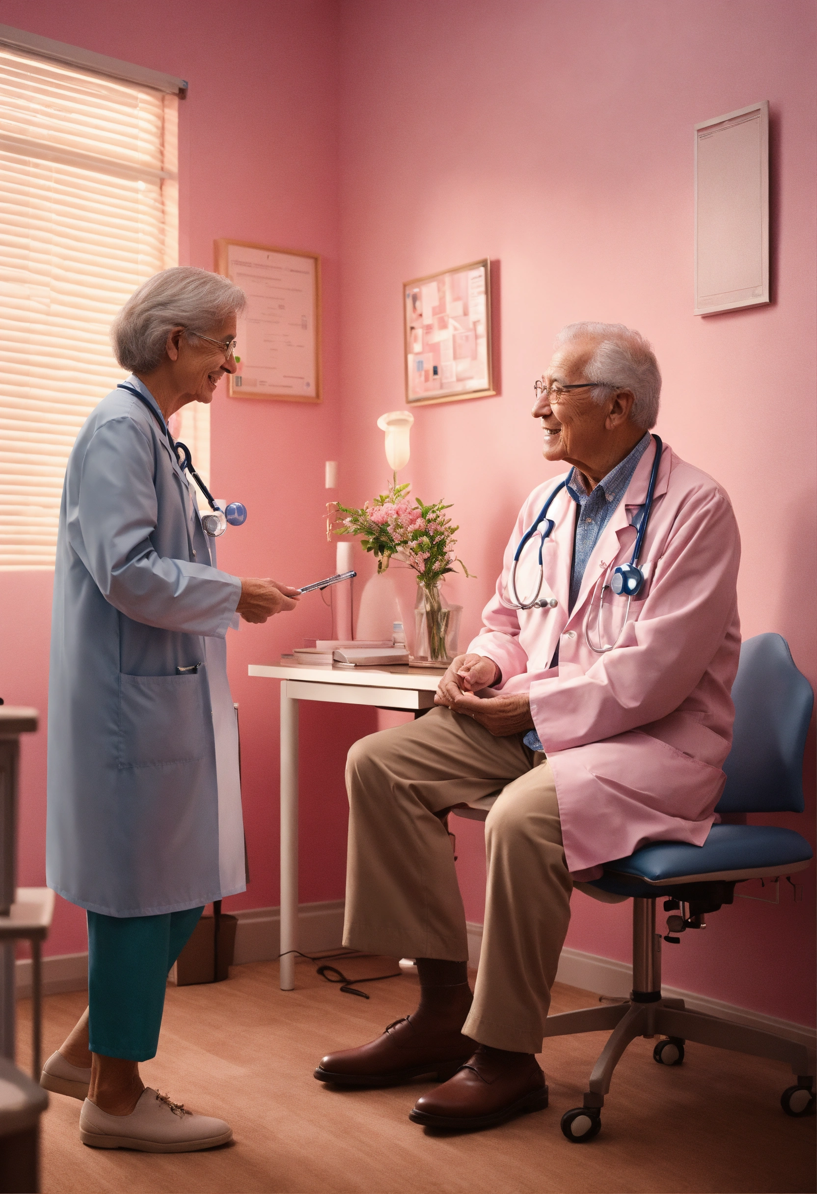 Lexica - A doctor talks with an elderly patient in his consultation ...