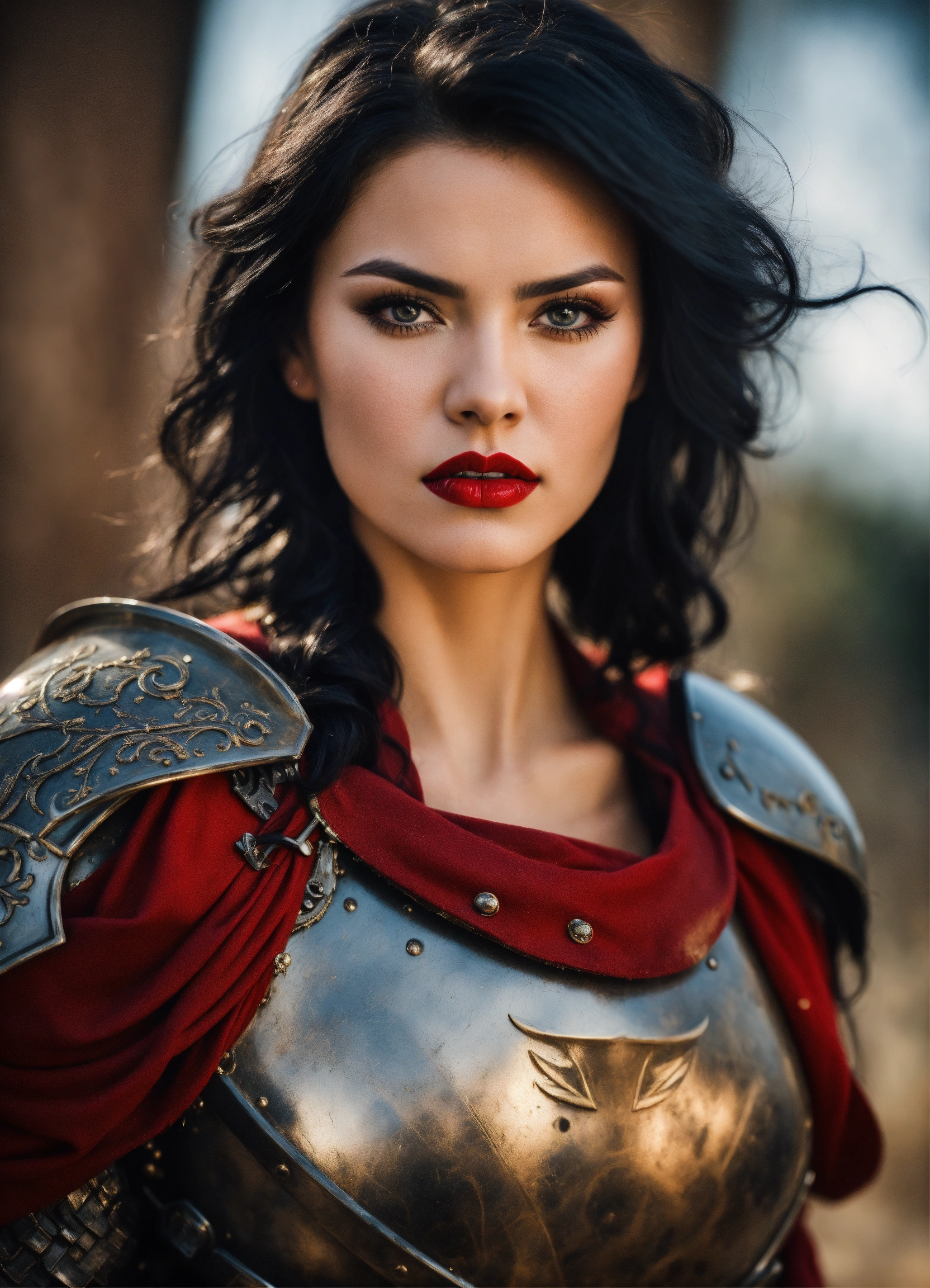 Lexica - Photo quality portrait of beautiful female warrior knight with ...