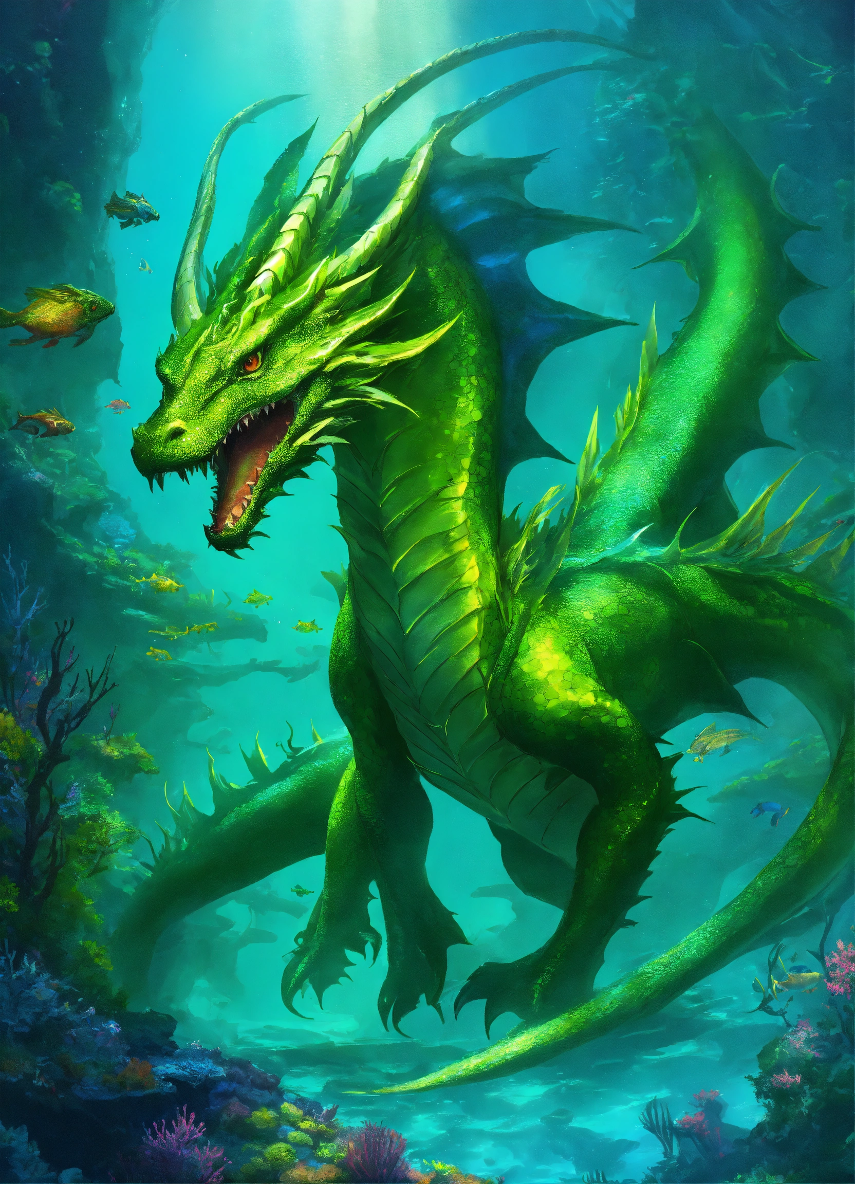 Lexica - Post-apocalyptic enchantress dragons in an underwater abyss ...