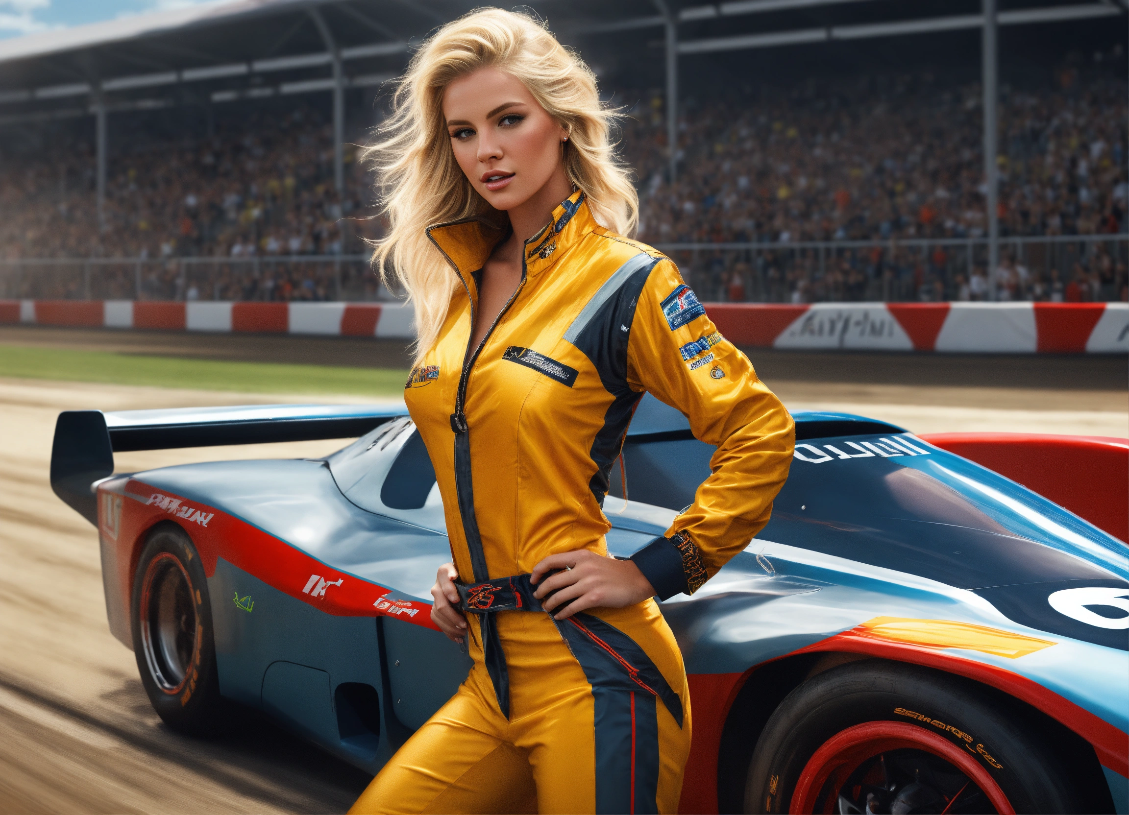 Lexica - Digital art and photorealistic picture of a Blonde bombshell ...