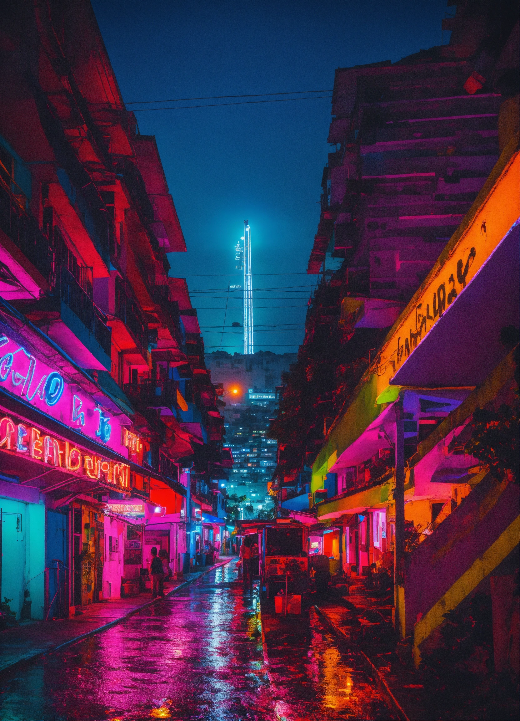 Lexica - The reedemer landscape in rio de janeiro in a neon vibes