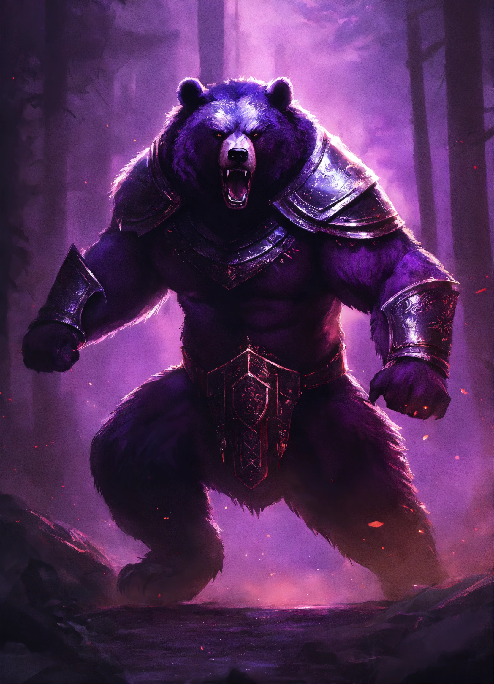 Lexica - Angry, savage, madness, rage bear, ancient, digital art, black ...