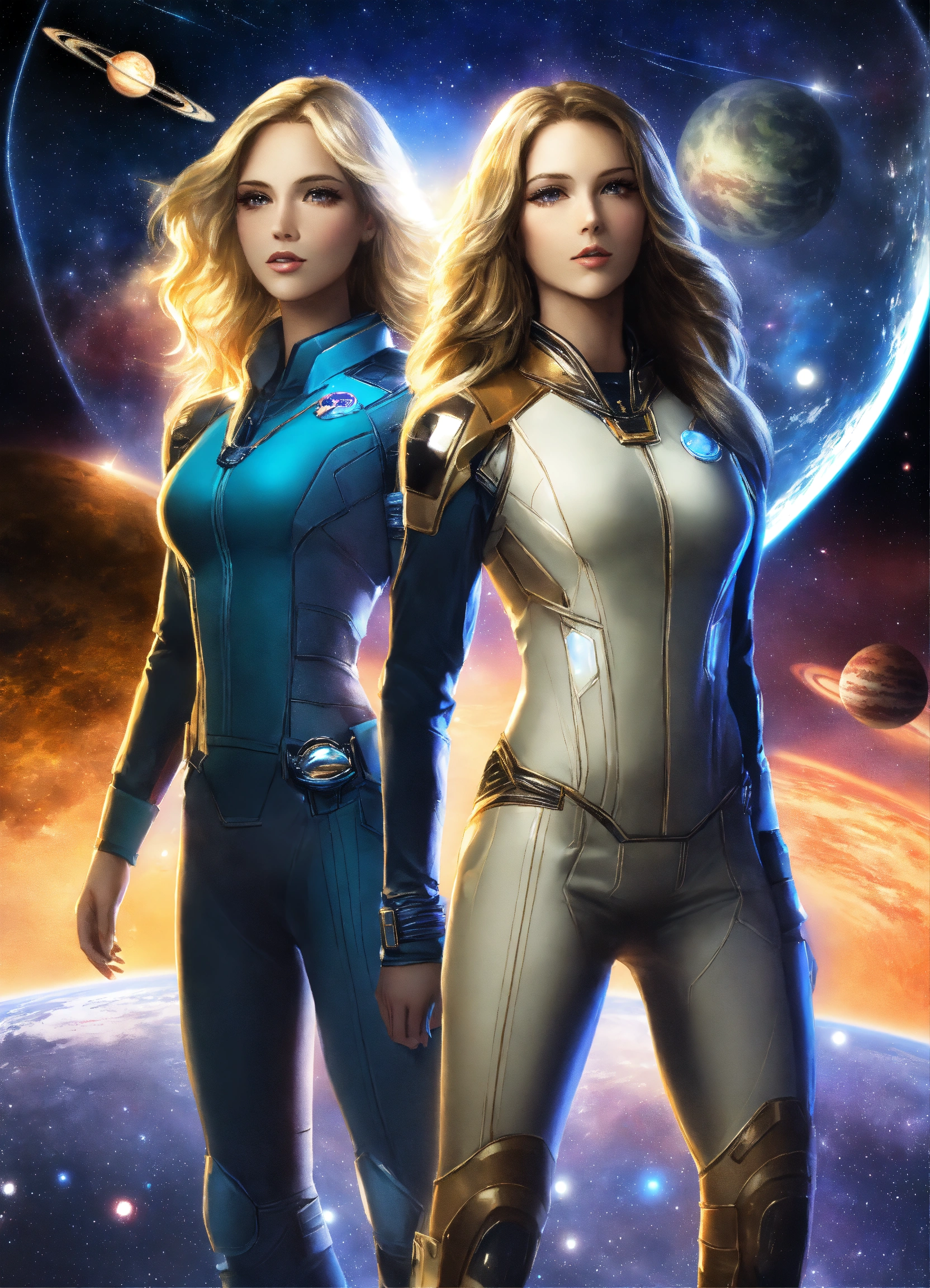 Lexica - The three extraterrestrial females. background - Pleiades star ...