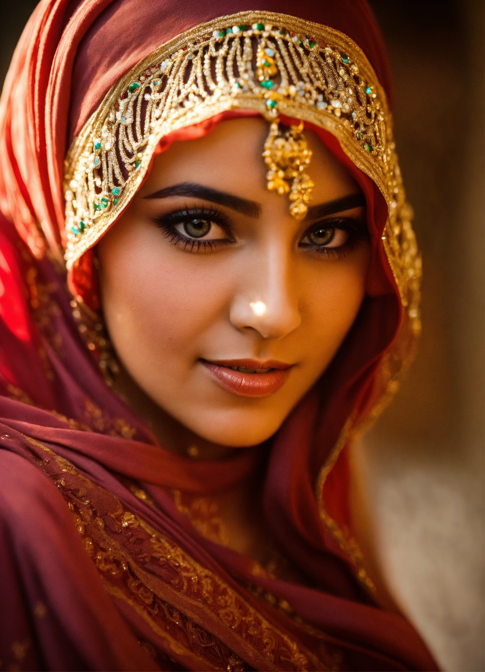 Lexica - Youthful women Arabian passionate fixed eye contact