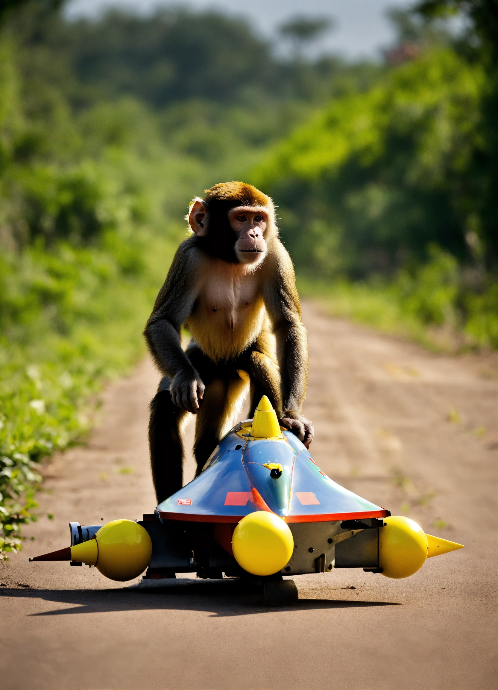 Lexica - A monkey rides a missile