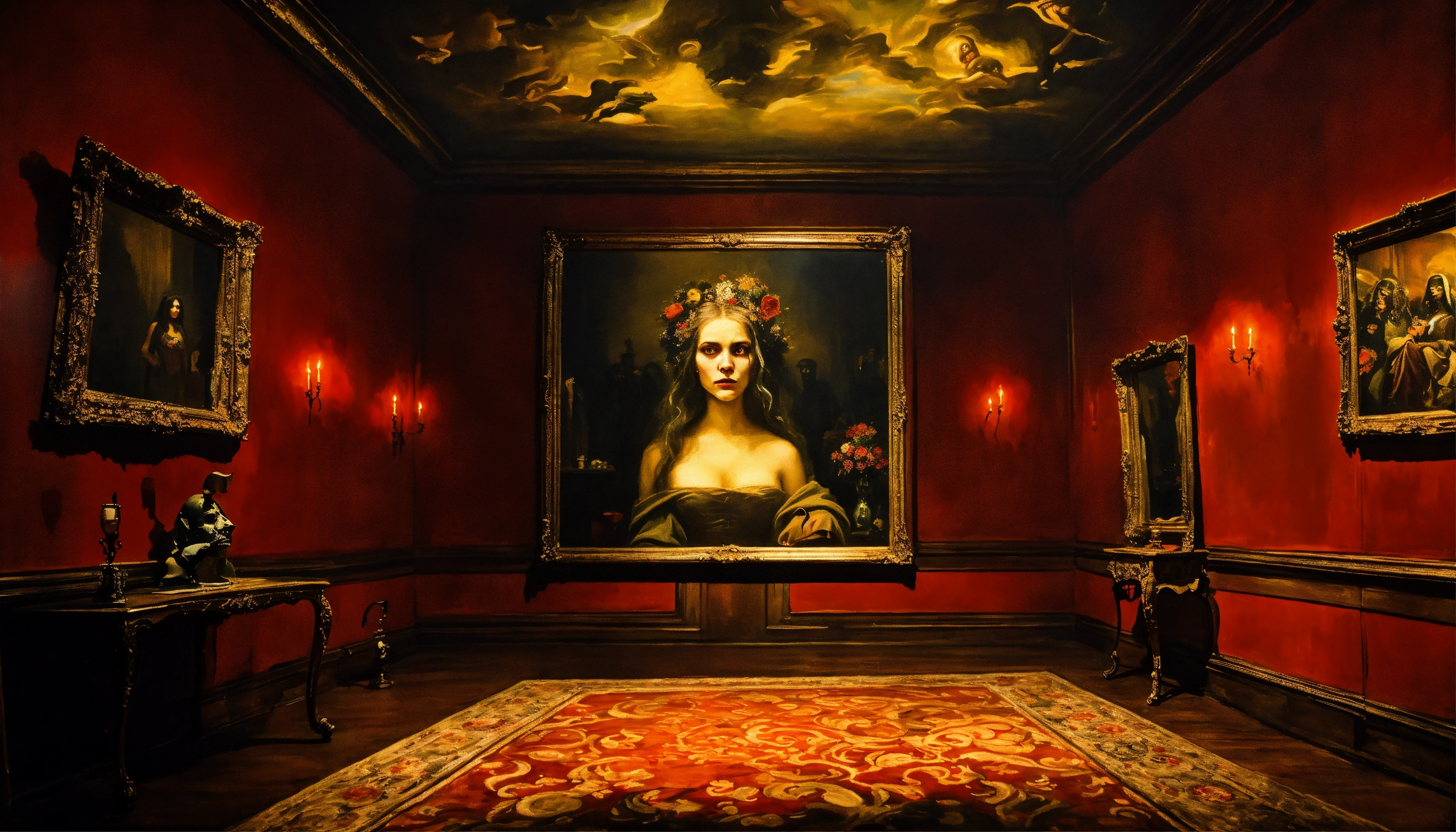 Lexica - In the dimly lit chamber of the Arcane Abode, a haunting ...