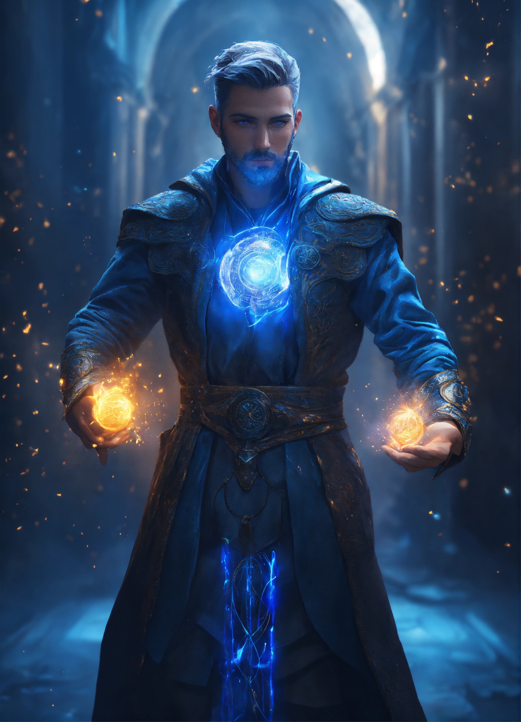 Lexica - A realistic full body portrait of a male powerful telepathic ...