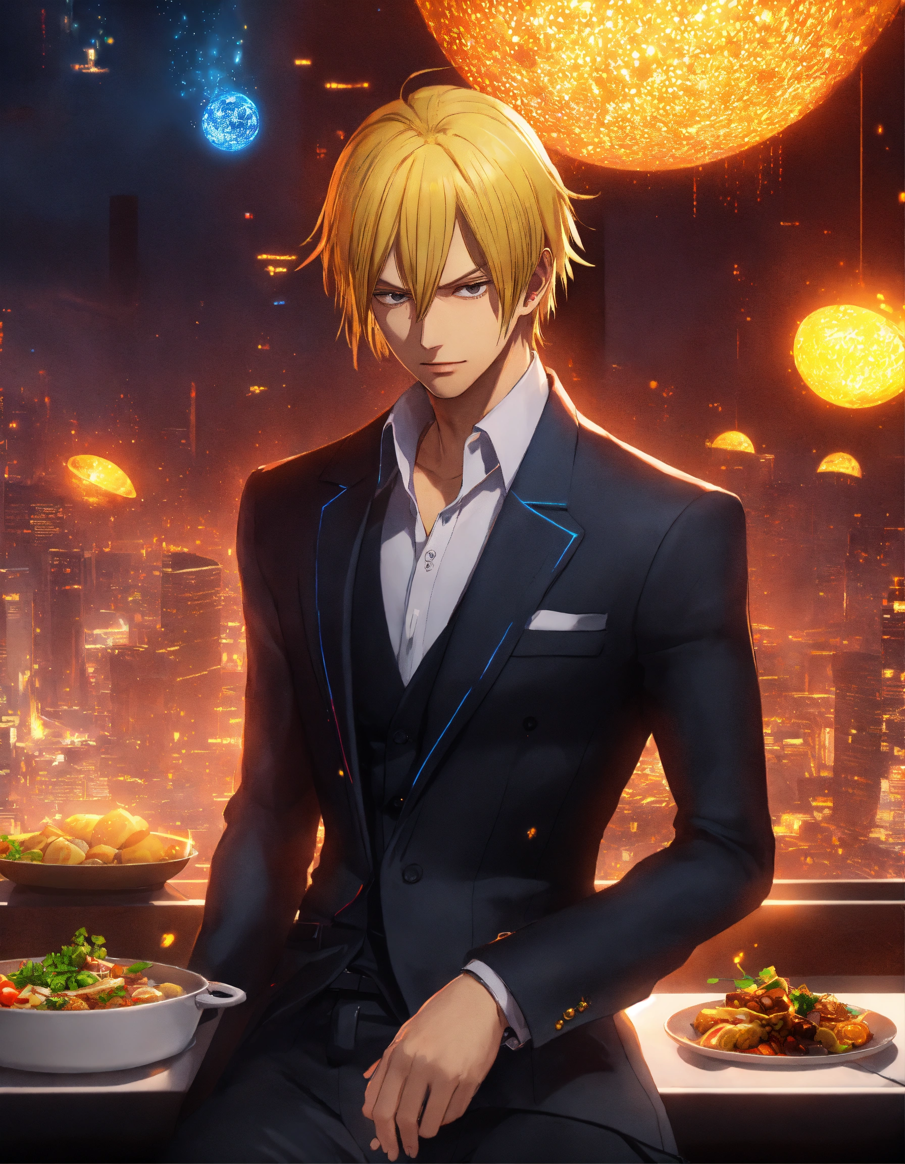 Lexica - Design a modern-day cyberpunk version of Sanji from One Piece ...