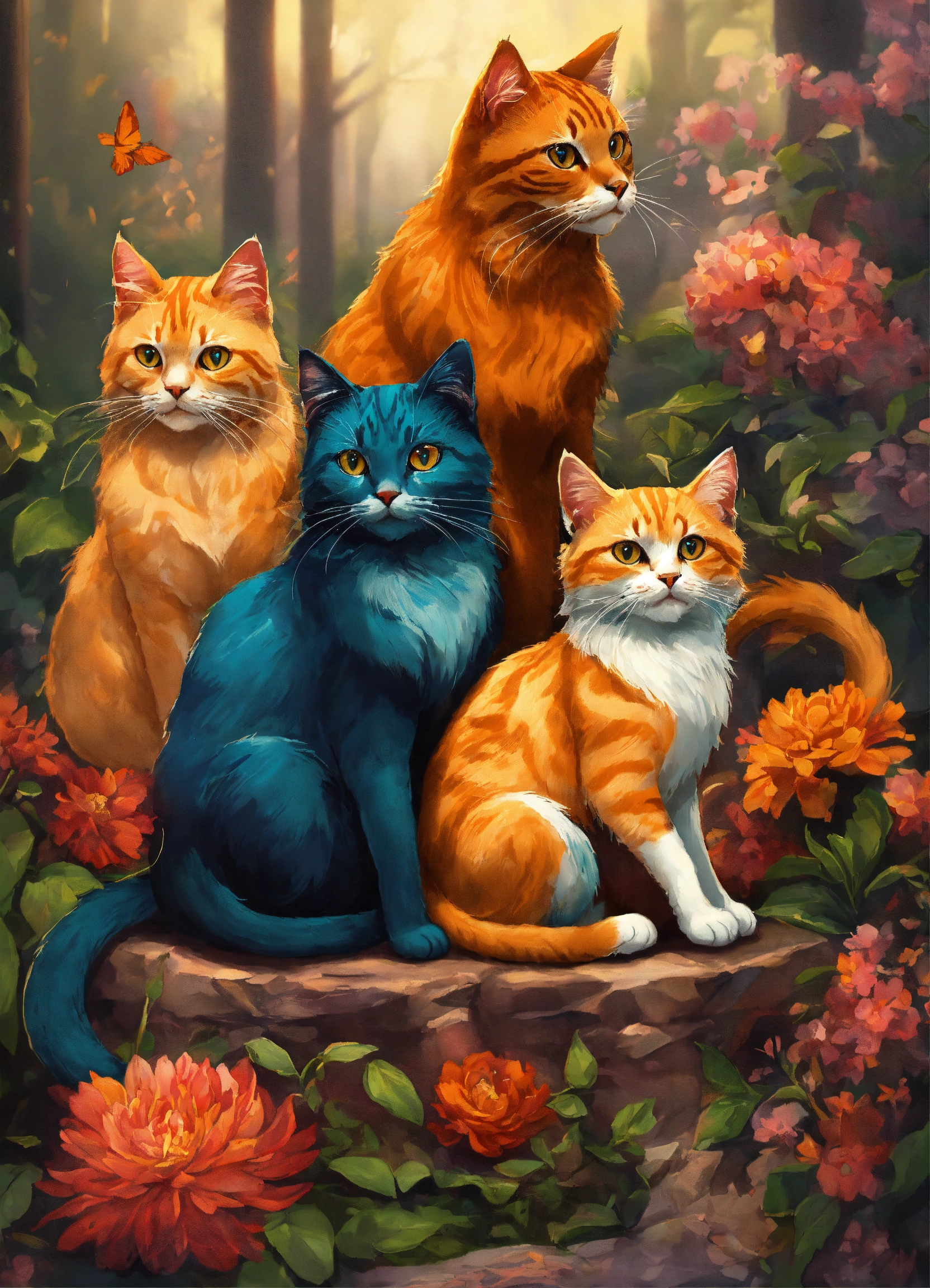 Lexica - Can you make a PNG of a lower back tattoo of multiple cats?