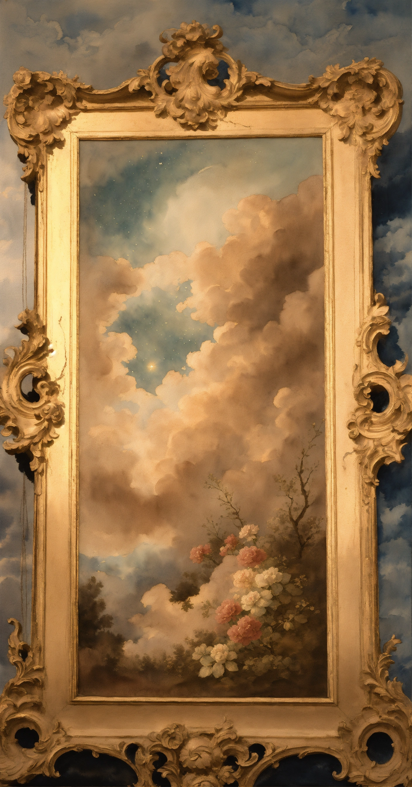 Lexica - Watercolor, highly detailed, a celestial design on a faint ...