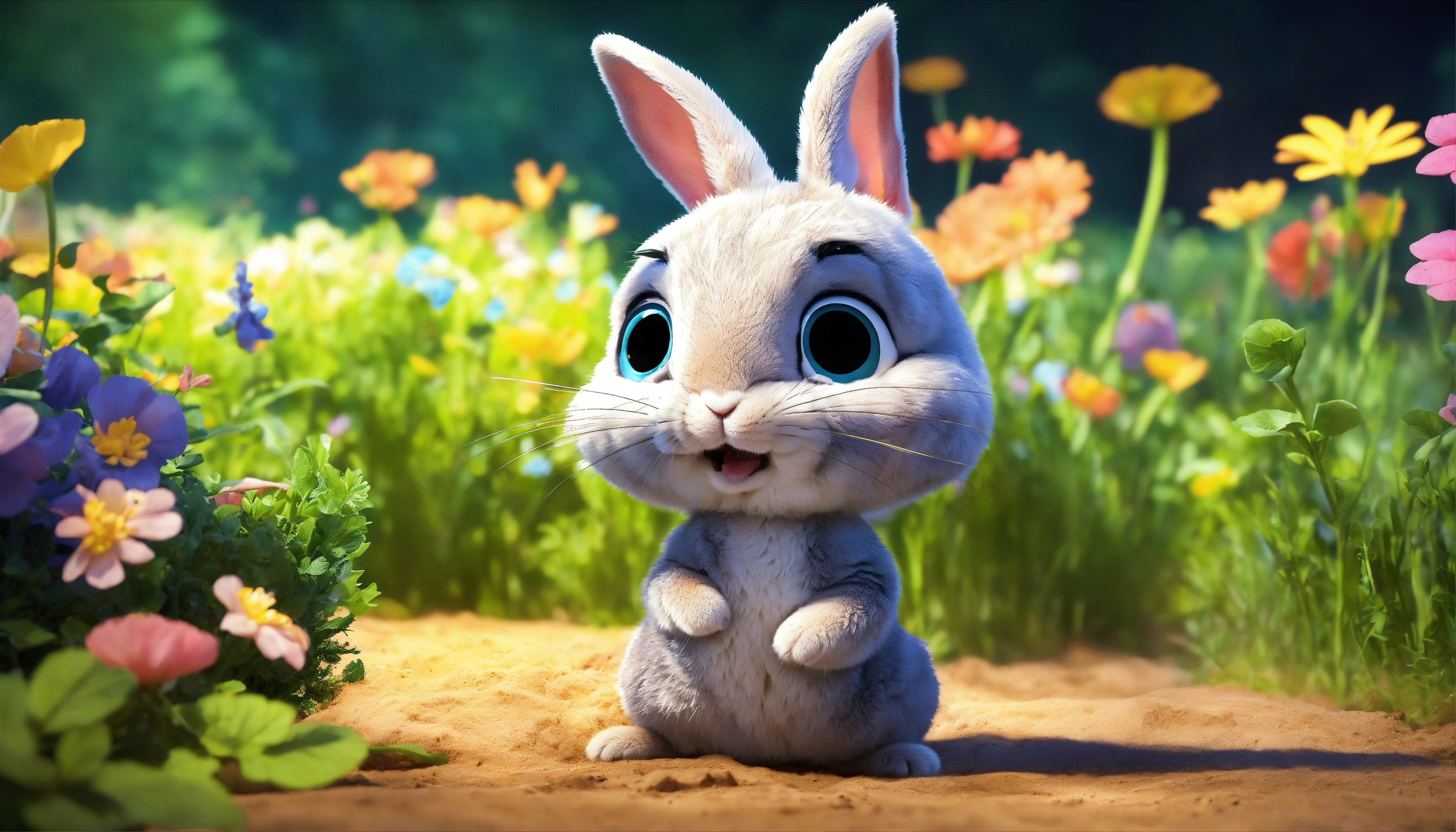 Lexica - Hello, bunny. He hops in the garden, finding a warm burrow to ...