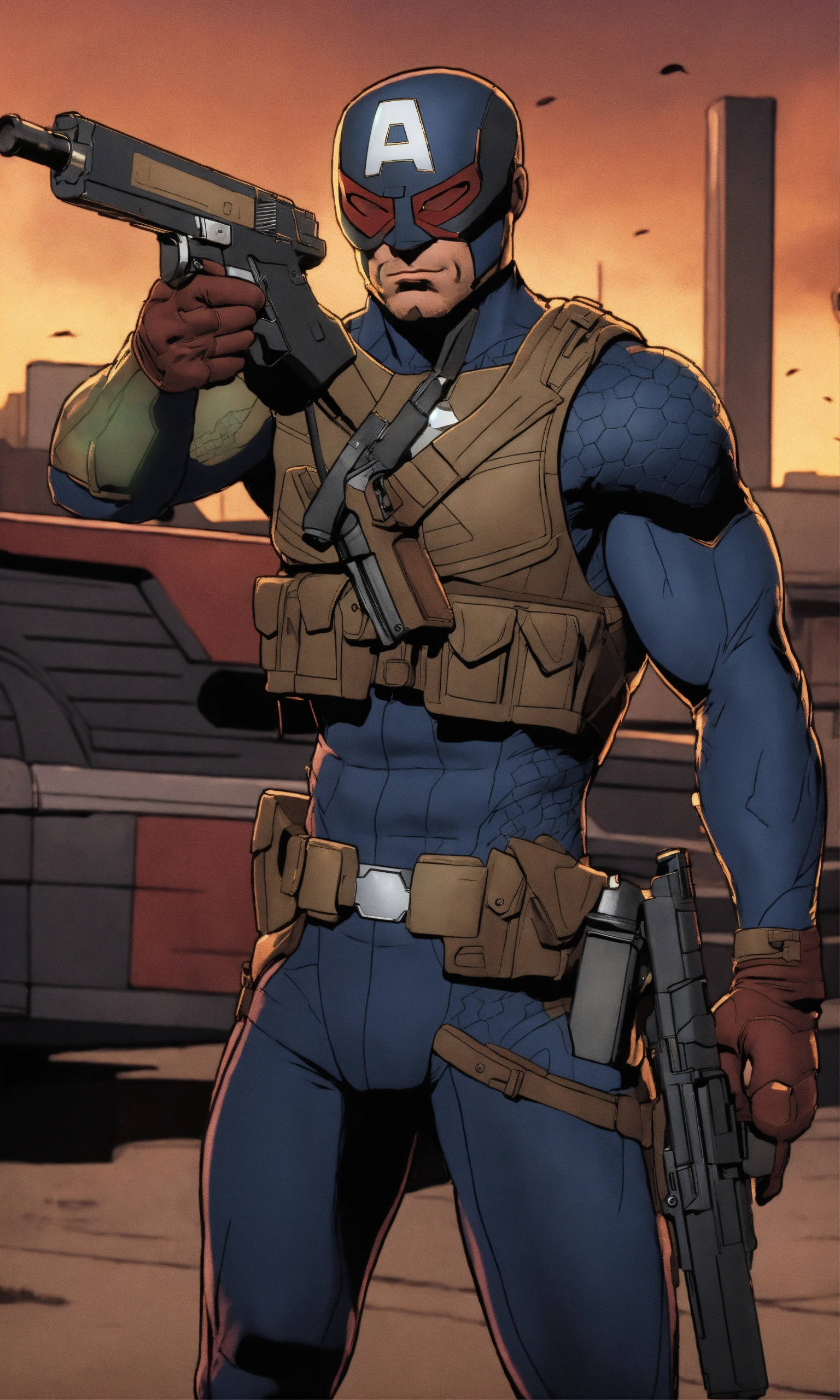Lexica - Marvel diamondback with a gun animated without words or logos