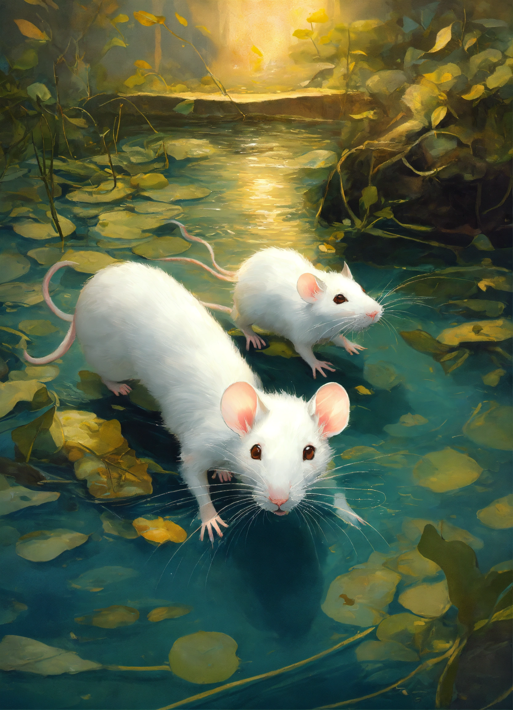 Lexica - The white rats plunged into the water.