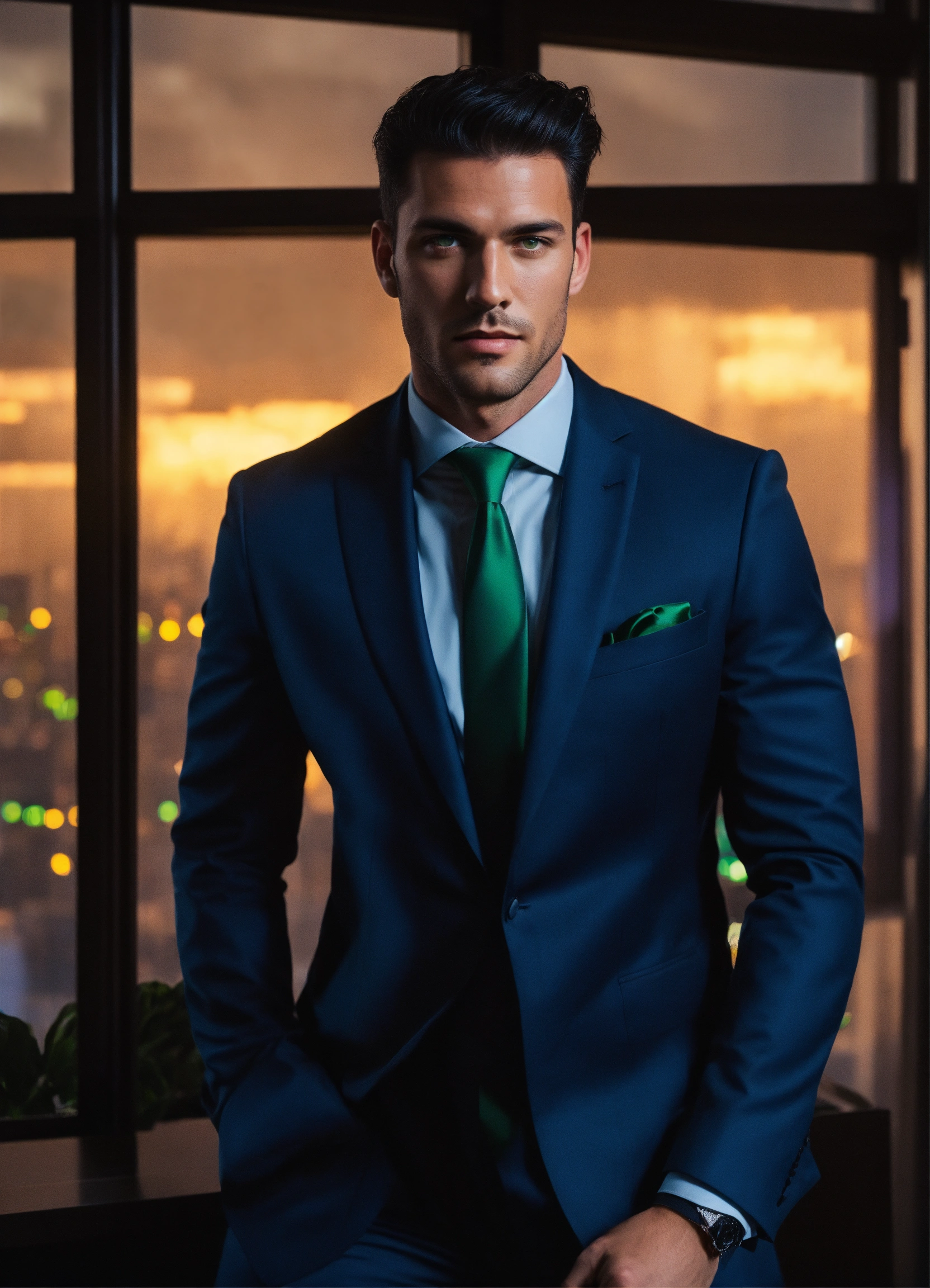 Lexica - A handsome brutal broad-shouldered man with dark hair with ...