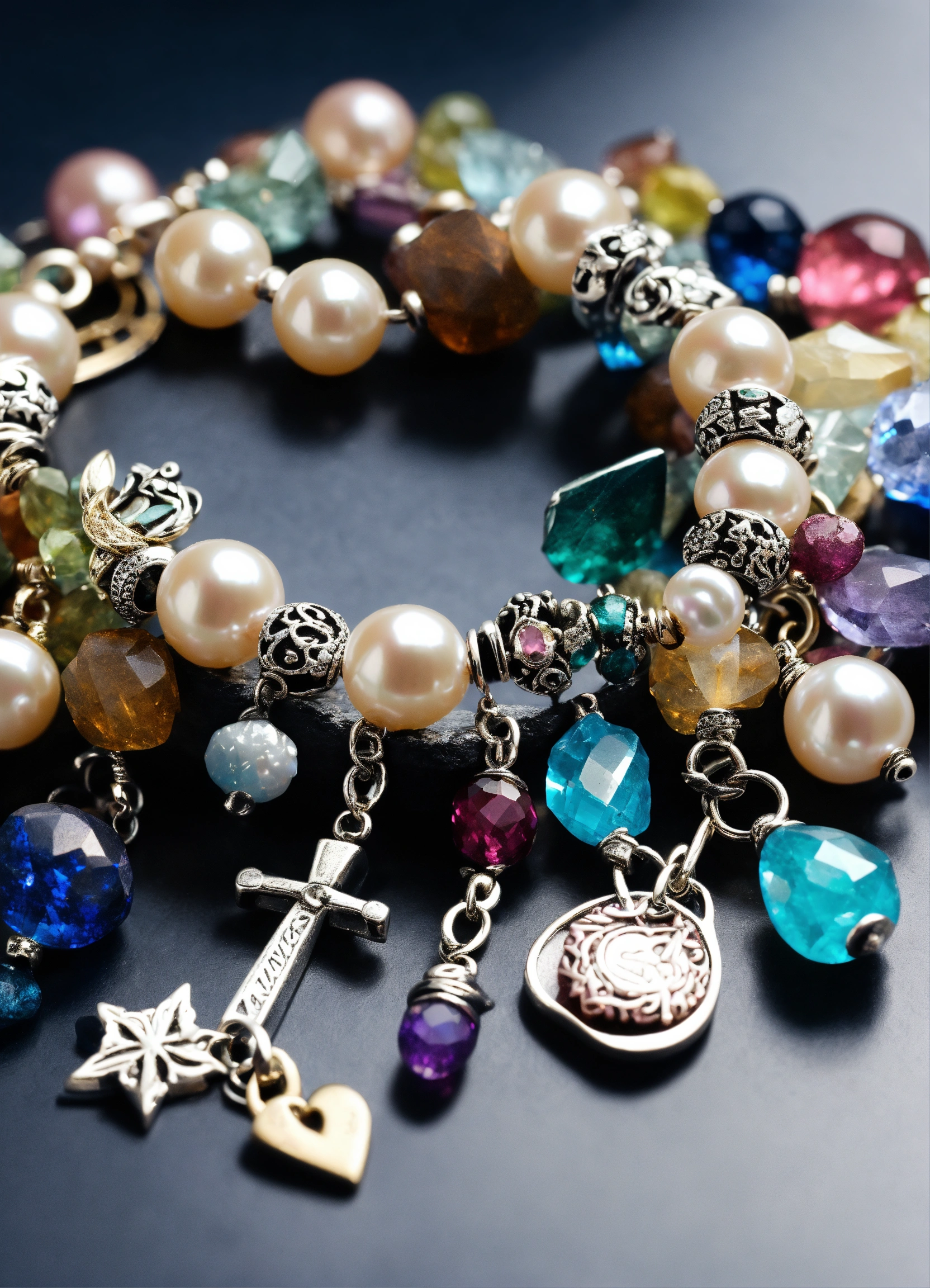 Lexica A mix of different types of charms and charms on a pearl and