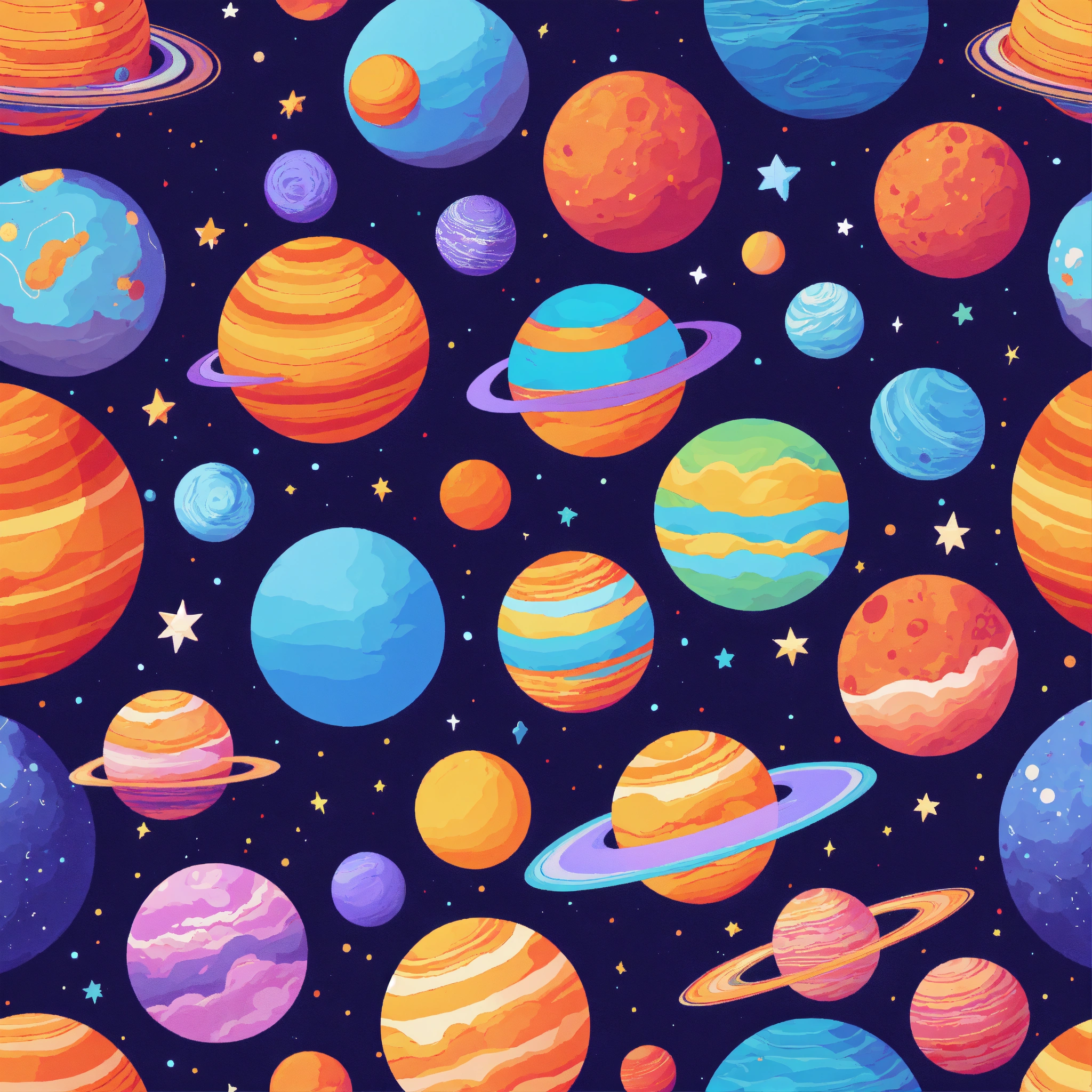 Lexica - Seamless patterns of planets and stars, cosmic design ...