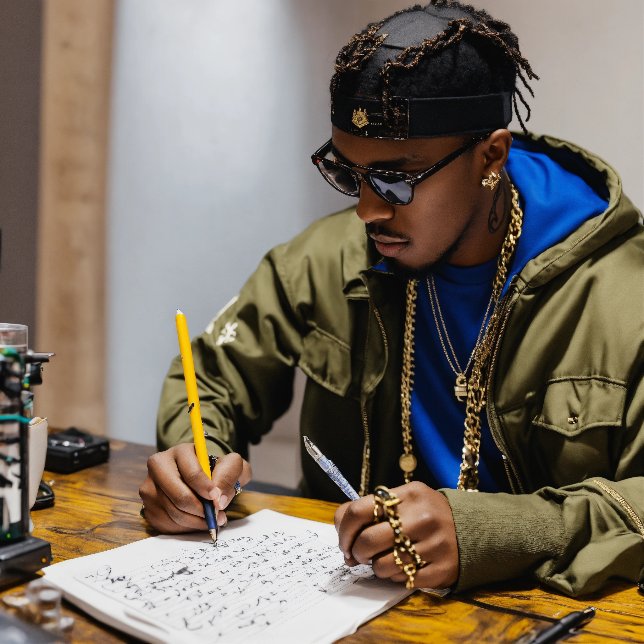 Lexica - Rapper writing songs on paper