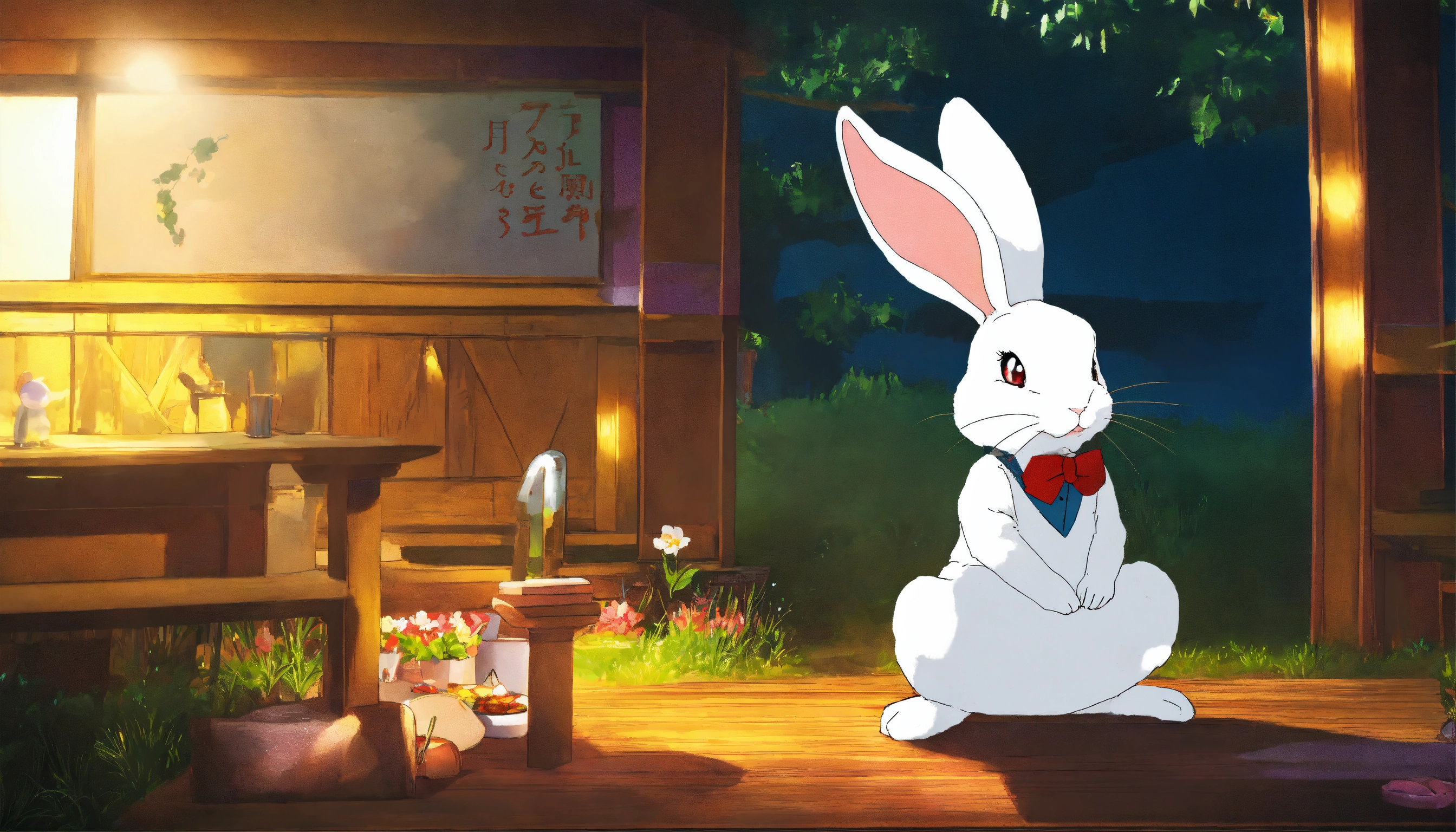 Lexica - An anime-style white rabbit