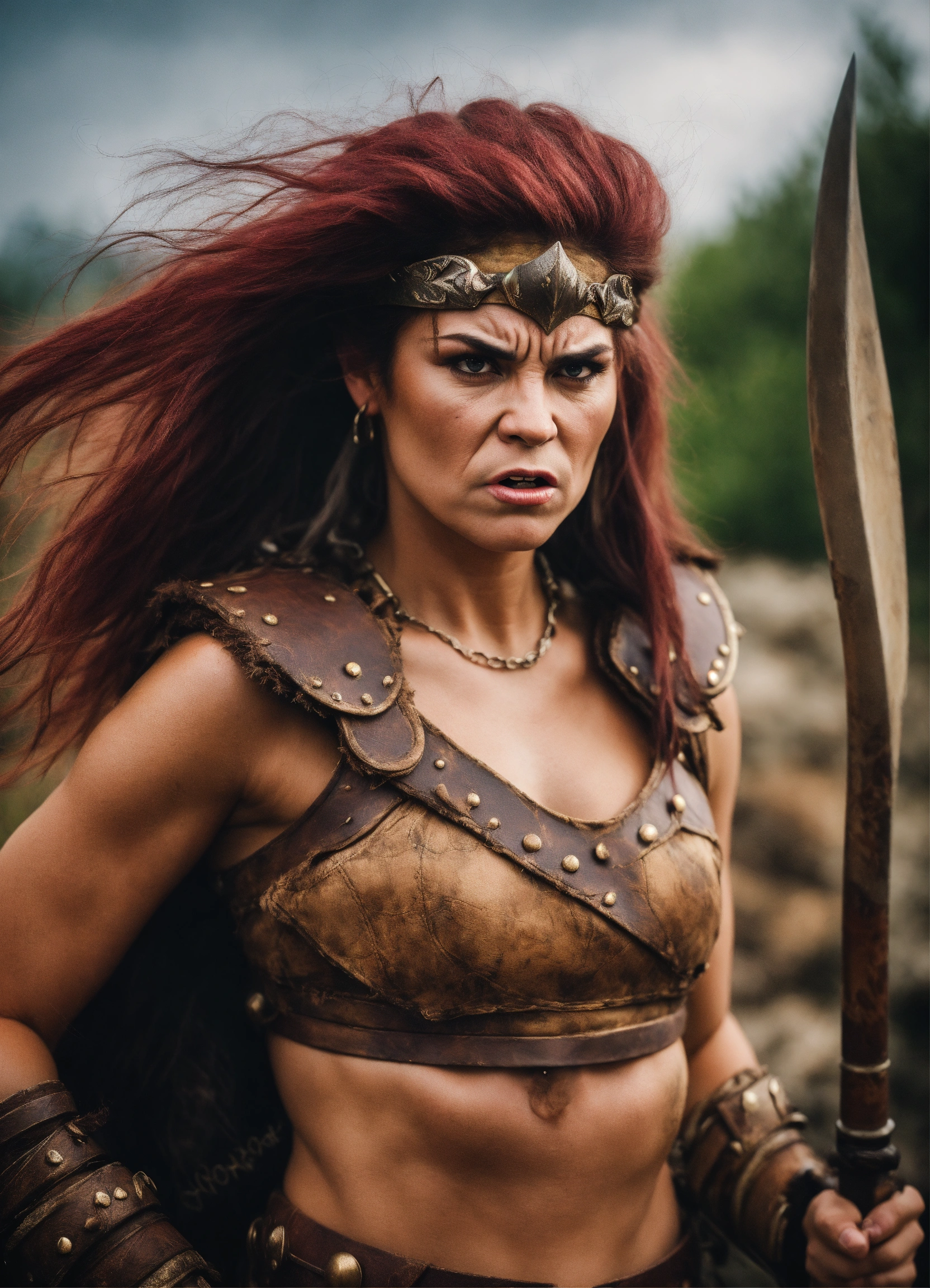 Lexica Photo Quality Portrait Of Female Troll Barbarian Warrior With Angry Expression 