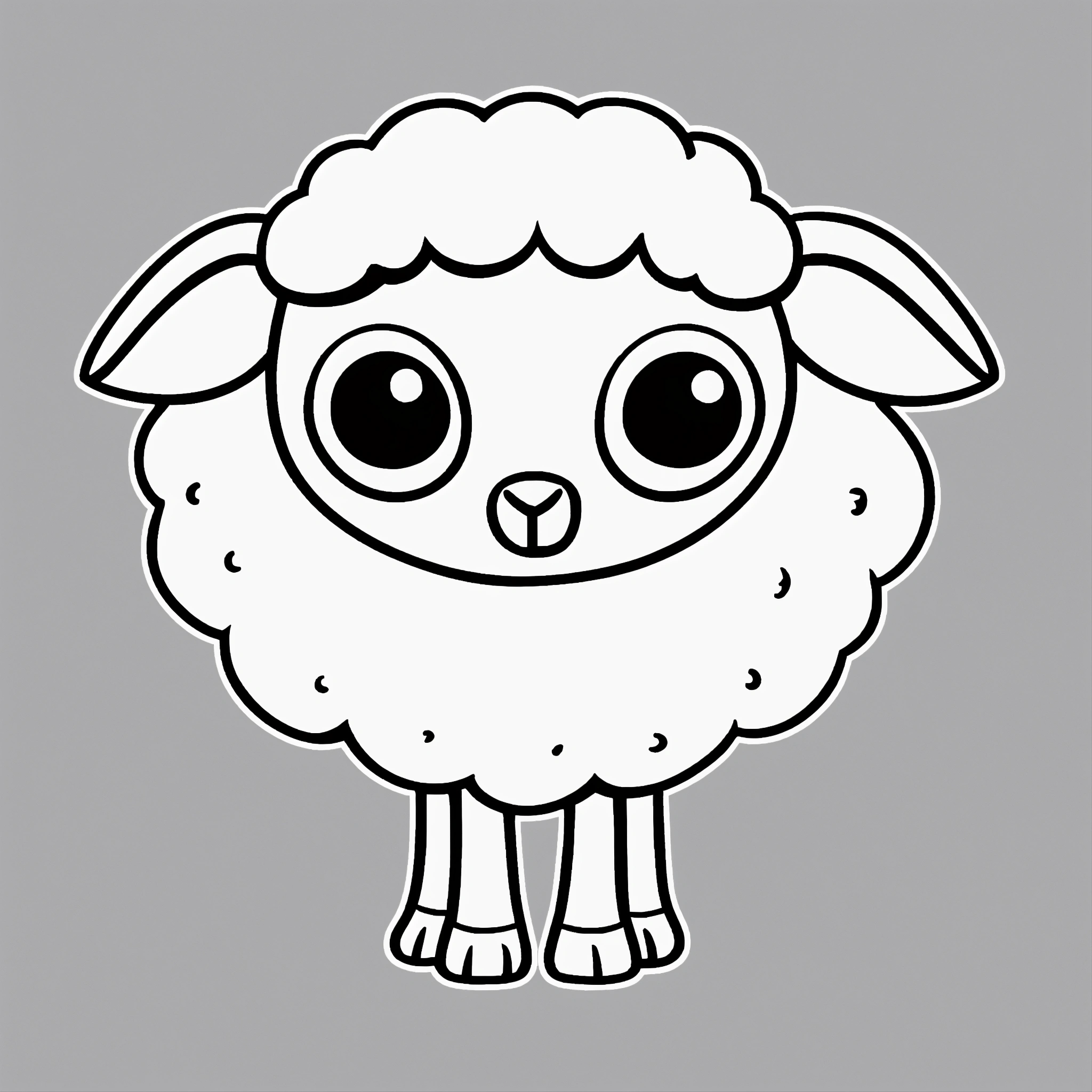 Lexica - Cute Sheep For A Toddler’s, Big Cute Eyes, Pixar Style, Simple 