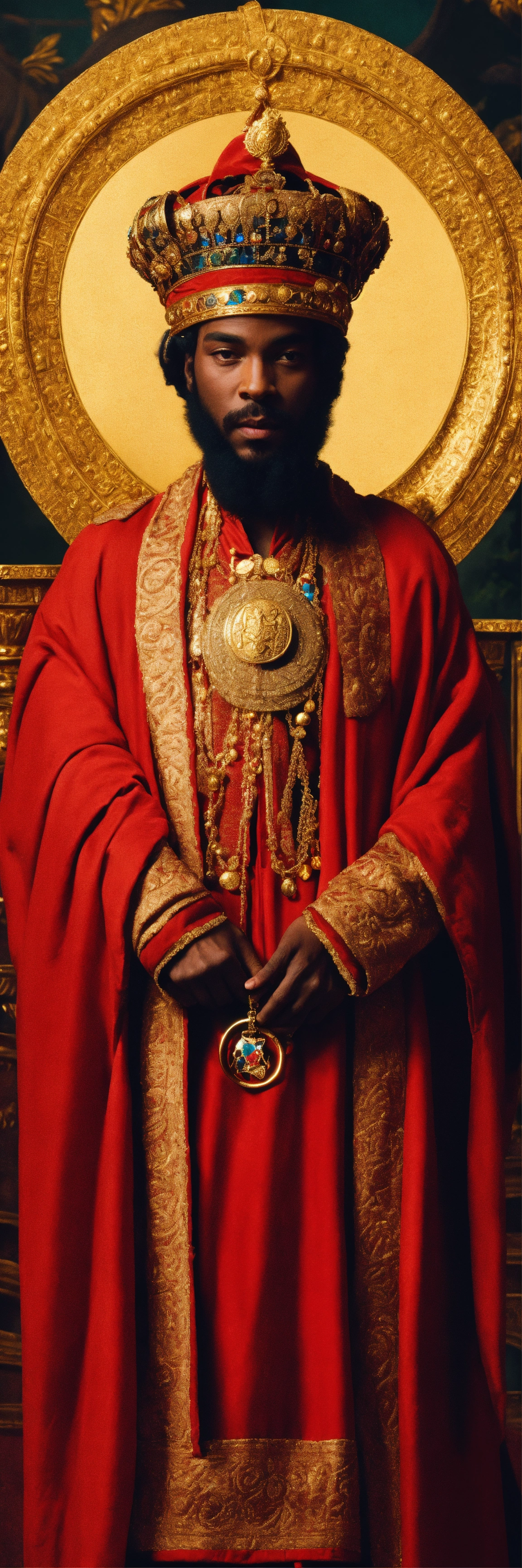 Lexica - Prince BORNOGO appeared in a red Robe, with a Gold Cercle on ...