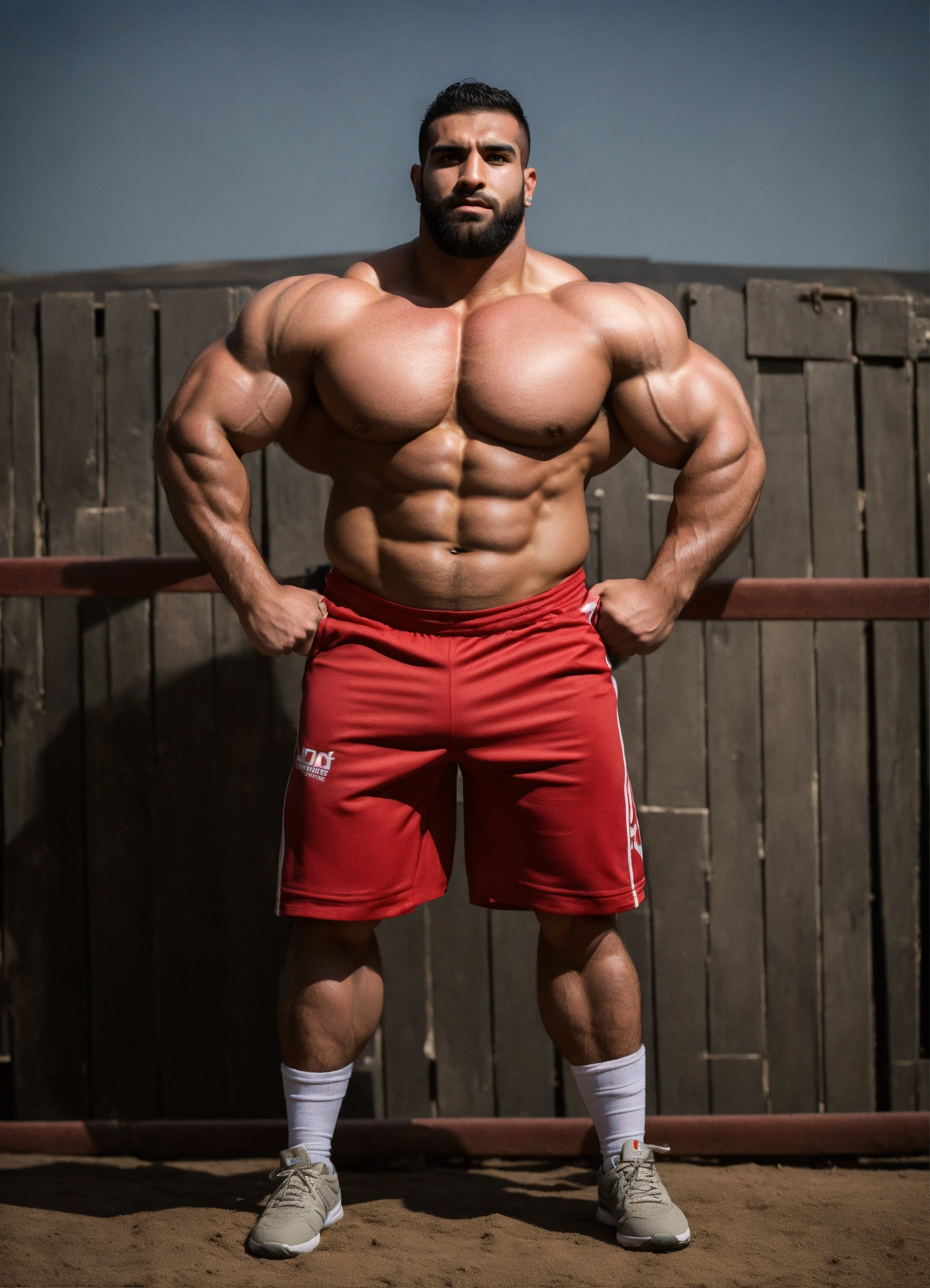 Lexica - 30-year-old wrestler with big muscles, bodybuilder, arab, big