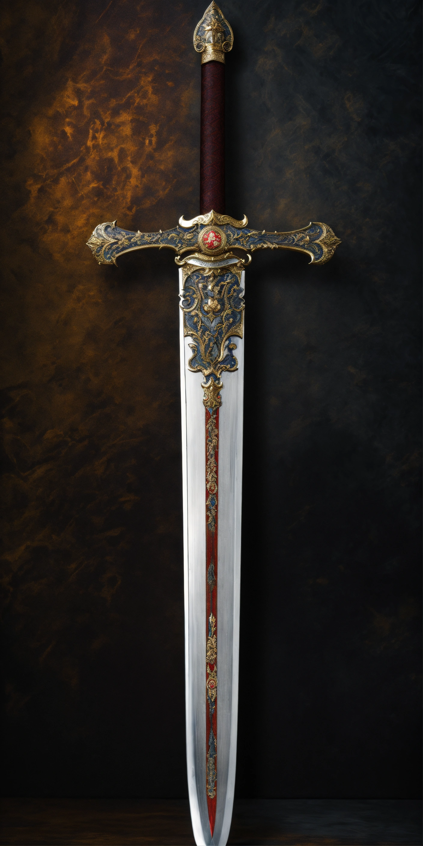 Lexica - Richly decorated long sword, ultra realistic, very detailled