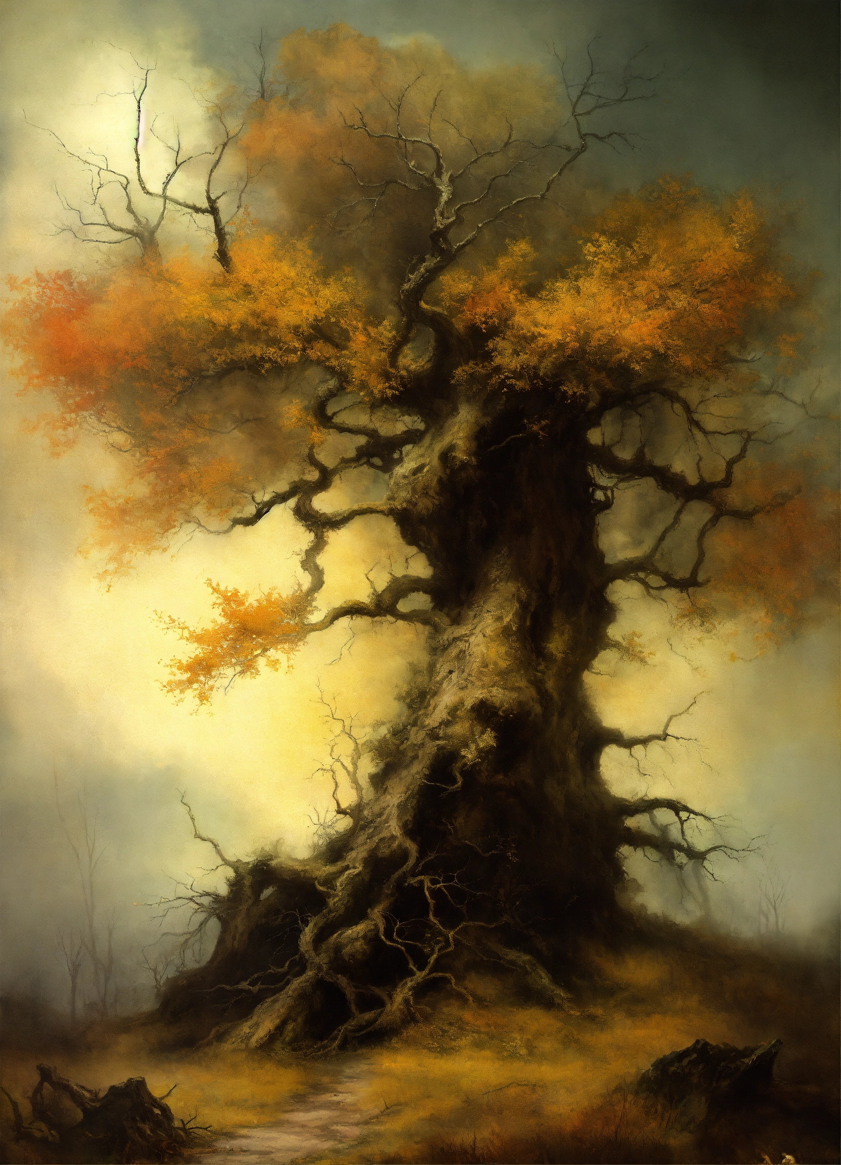 Lexica - Old tree, Style of stephen gammell