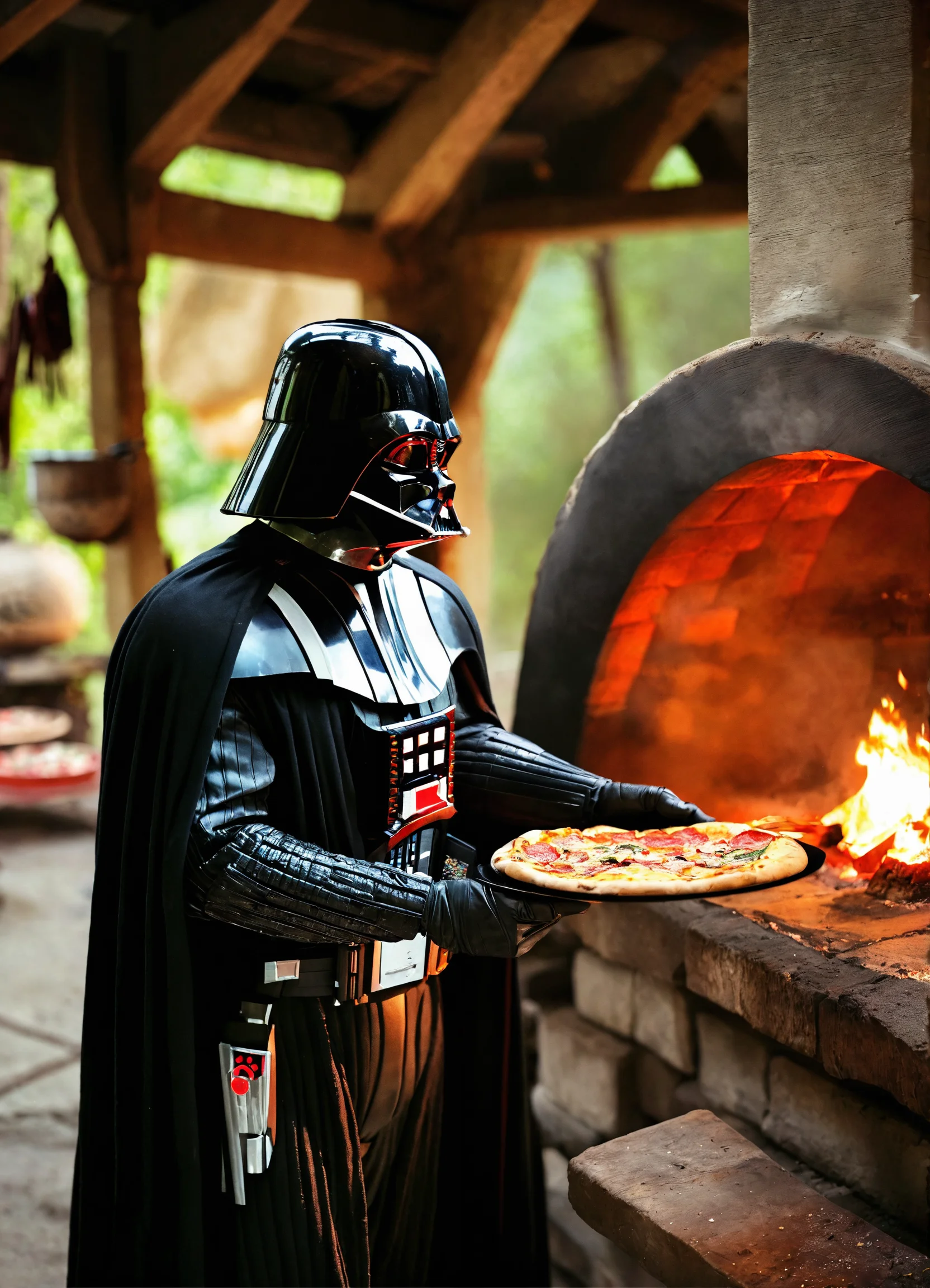 Lexica - Darth Vader Beim Pizza Backen Vor Einen Holzofen