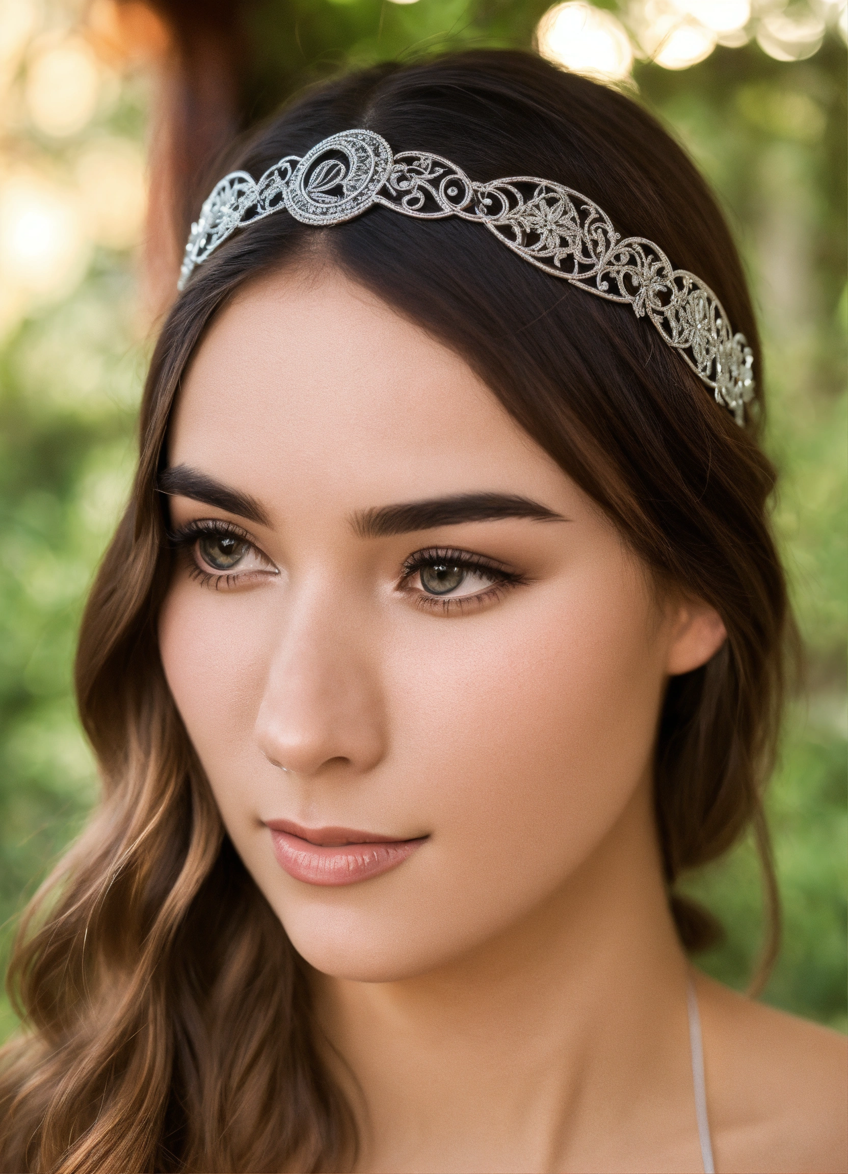 Lexica - Silver intricate crescent moon design headband