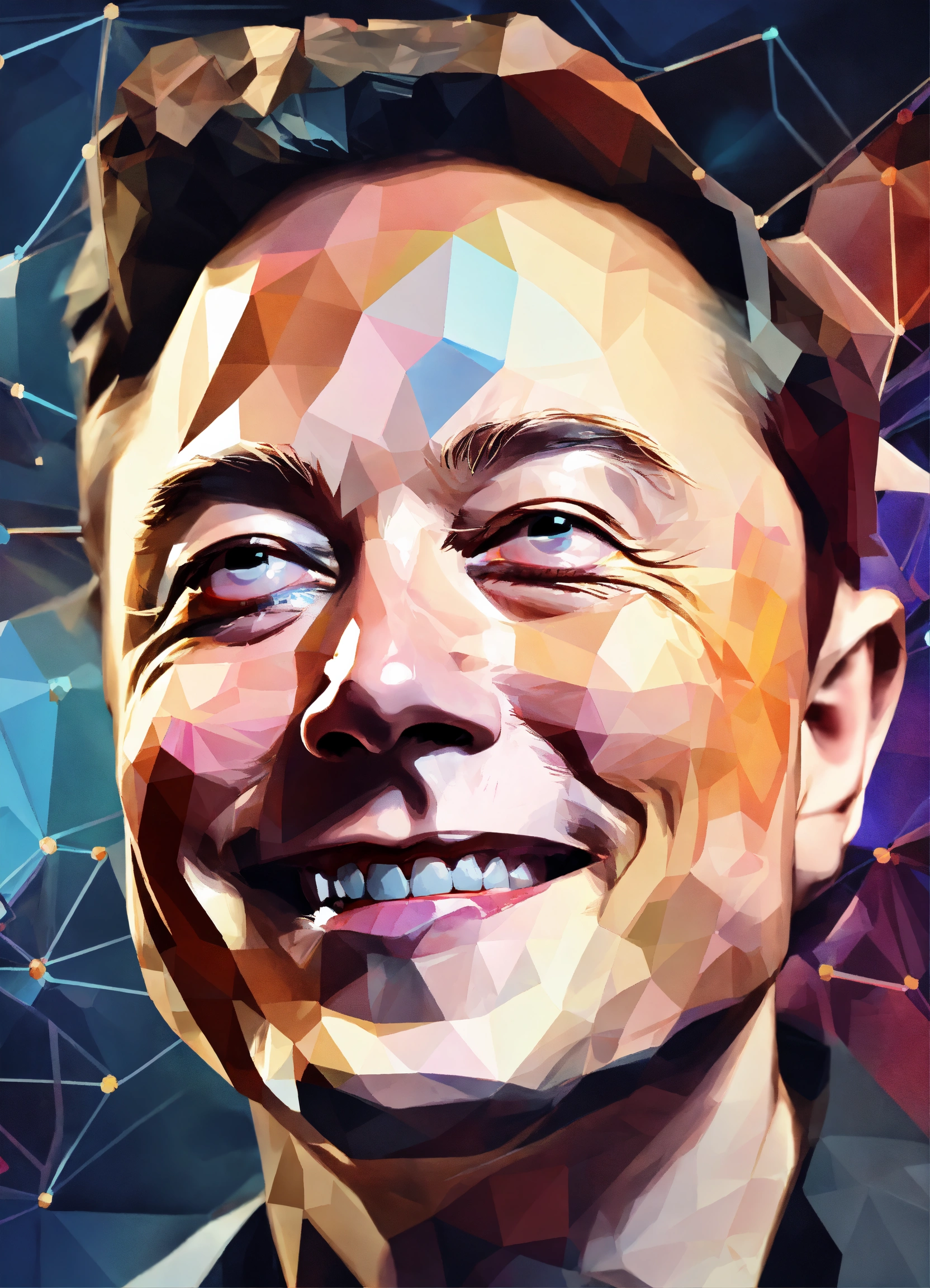 Lexica - Portrait of elon musk smiling with a big brain chip in the ...