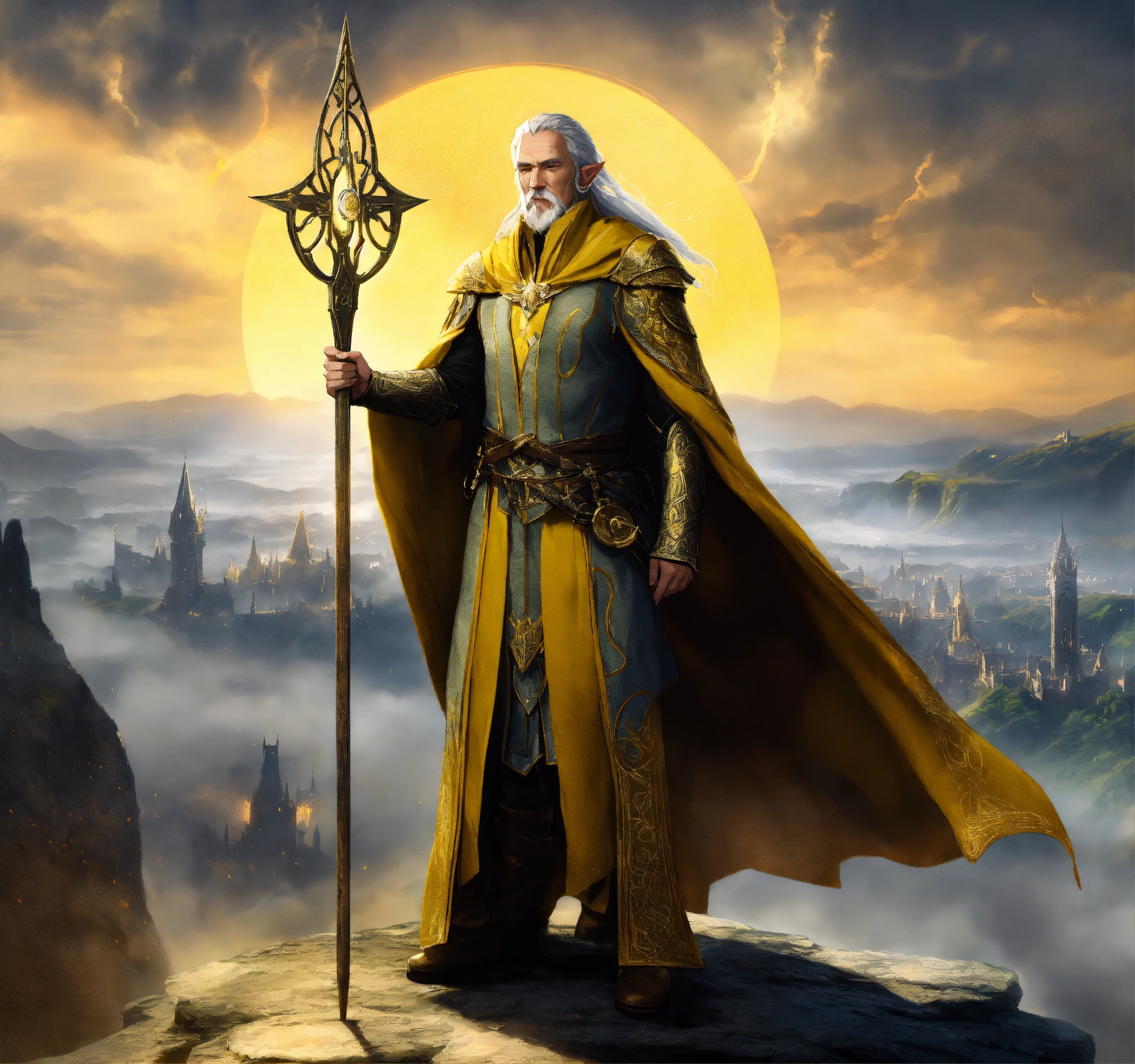 Lexica - Fantasy setting, an enigmatic elder wise high-elf lord, with ...