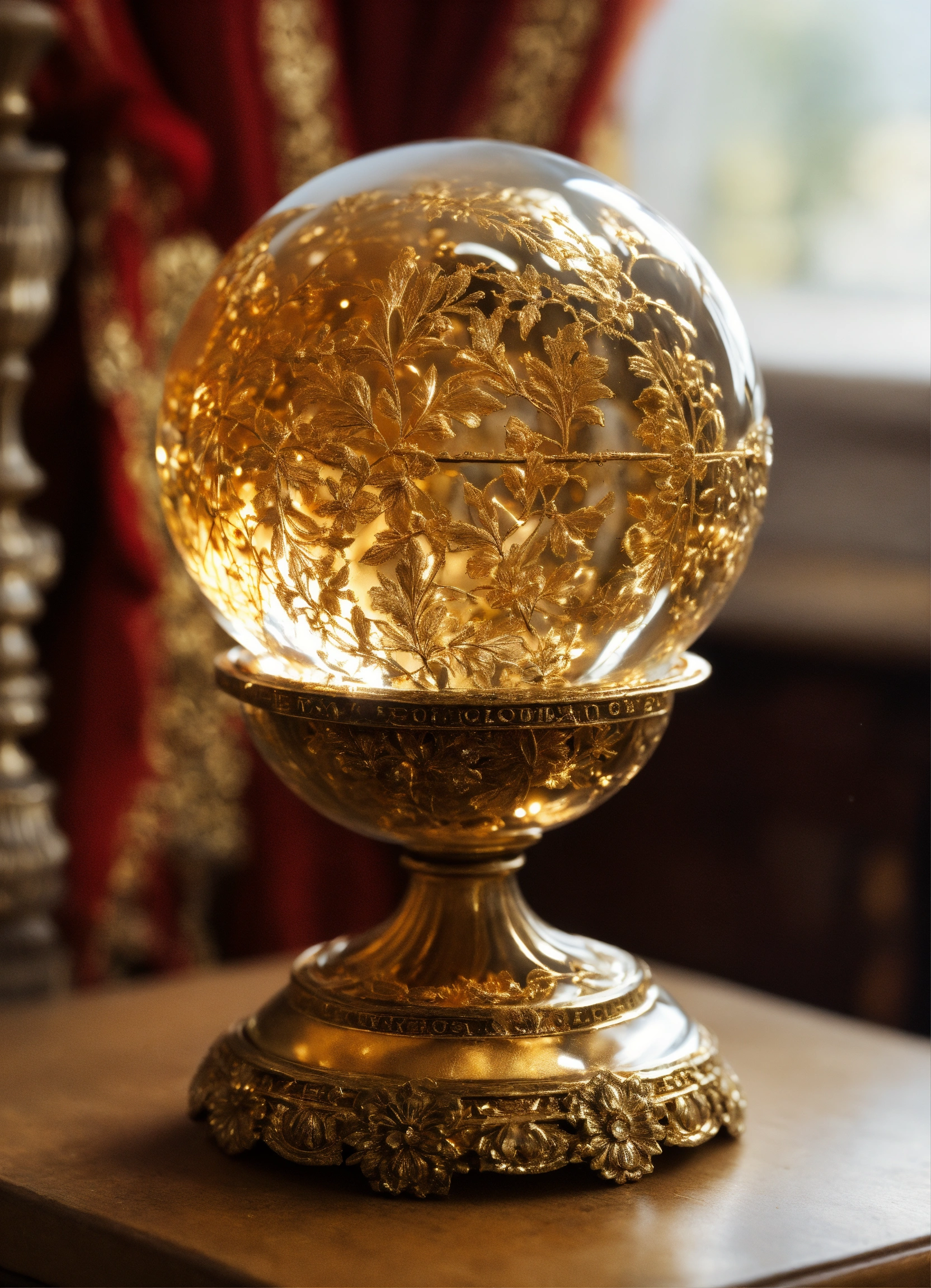 Lexica - Crystal ball covered in embossed gold, 5k, Source